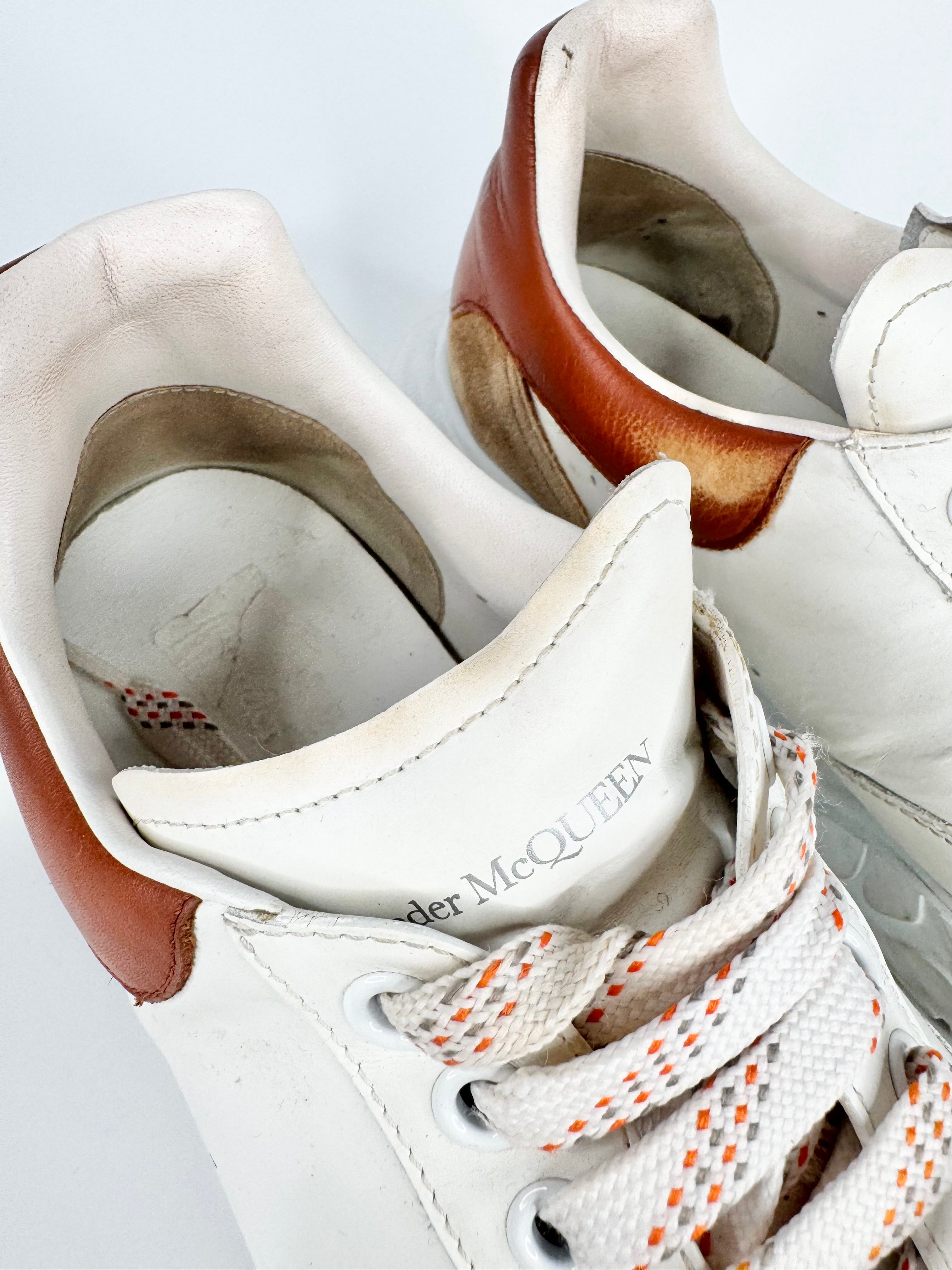 Alexander McQueen White & Tan Oversized Sneakers - EU40