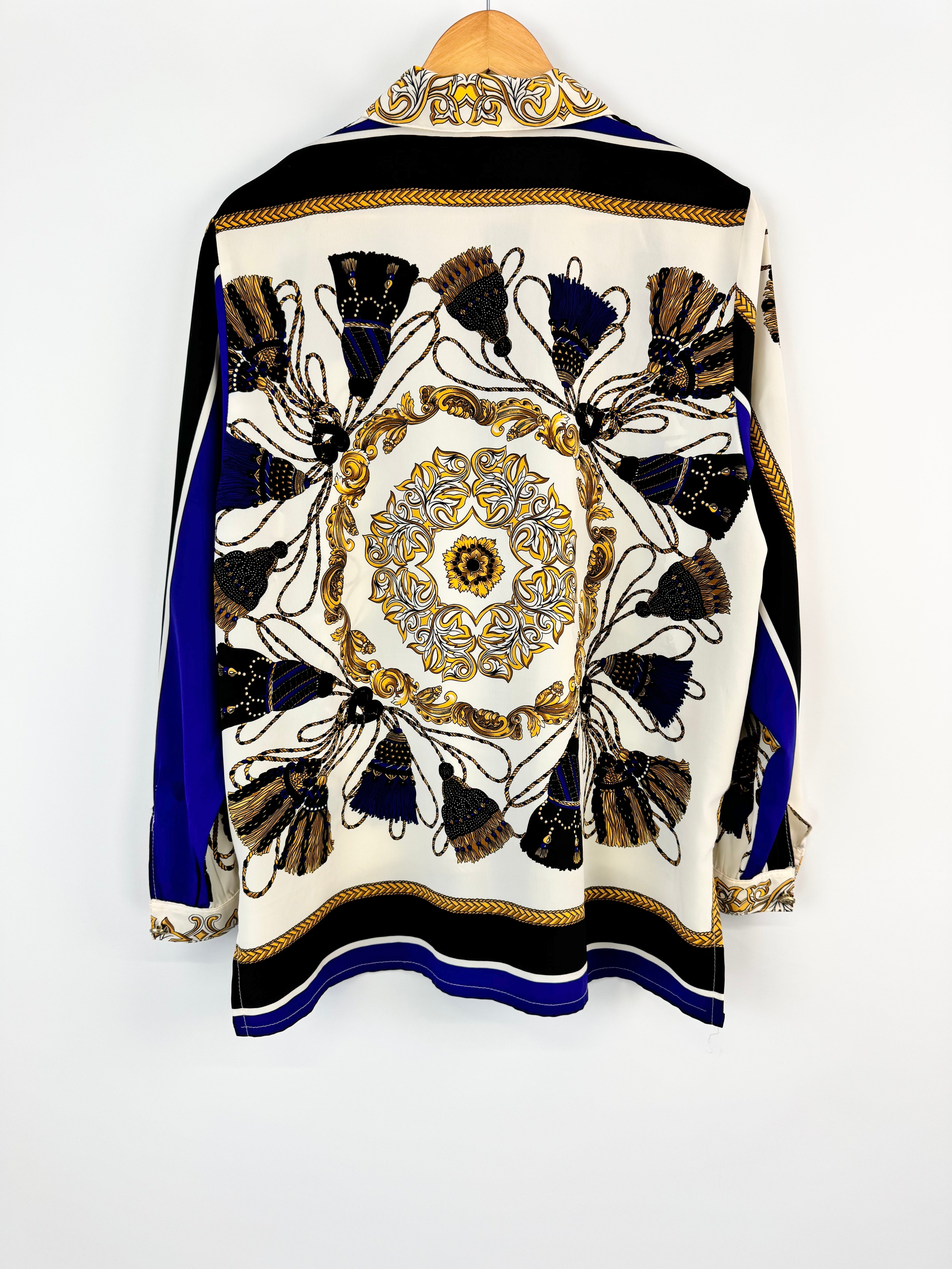 VINTAGE KATIE LONG SLEEVE WITH BAROQUE STYLE PRINT -AU14
