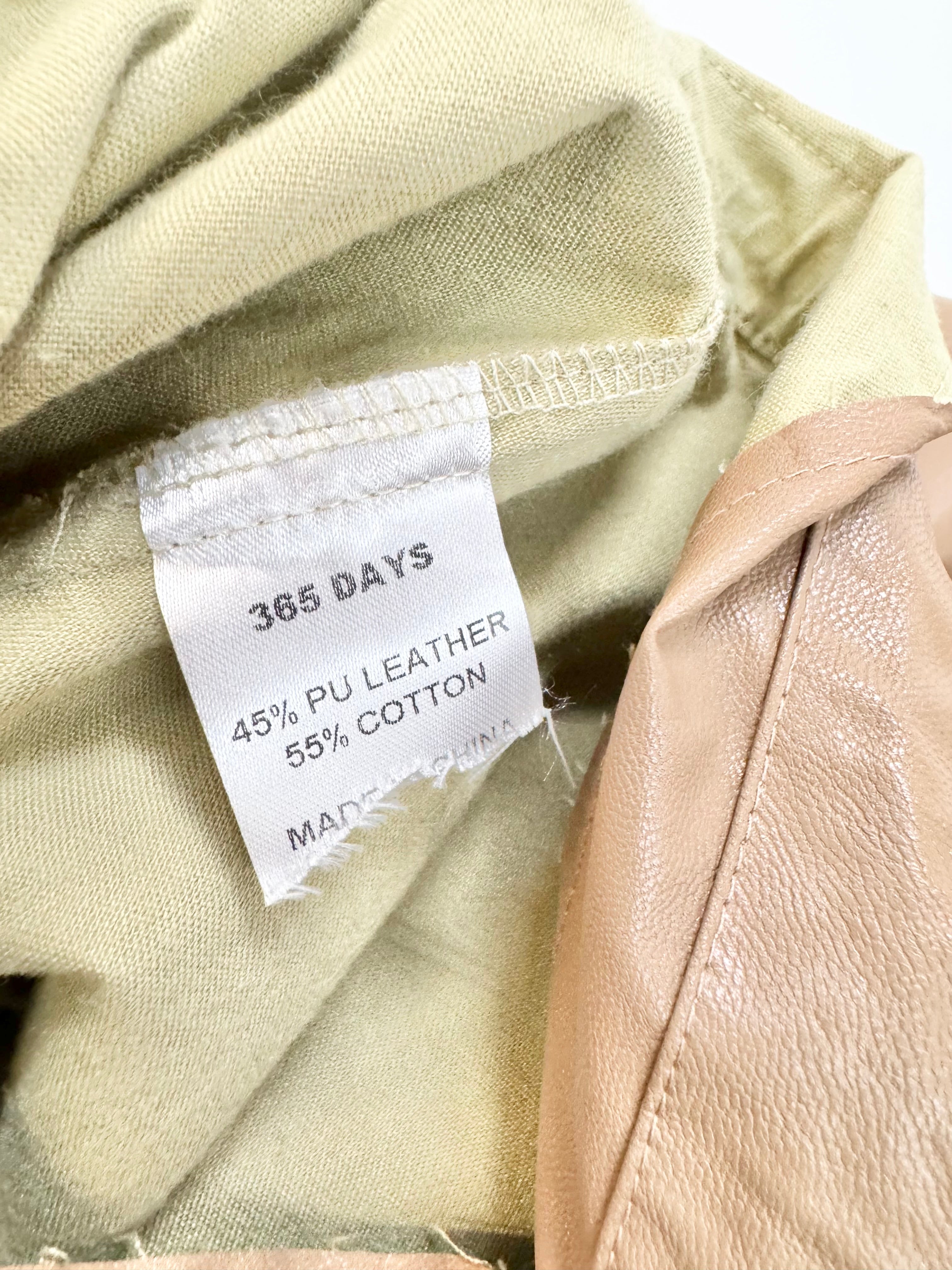 365 Beige Faux Leather A-line Skirt - AU10