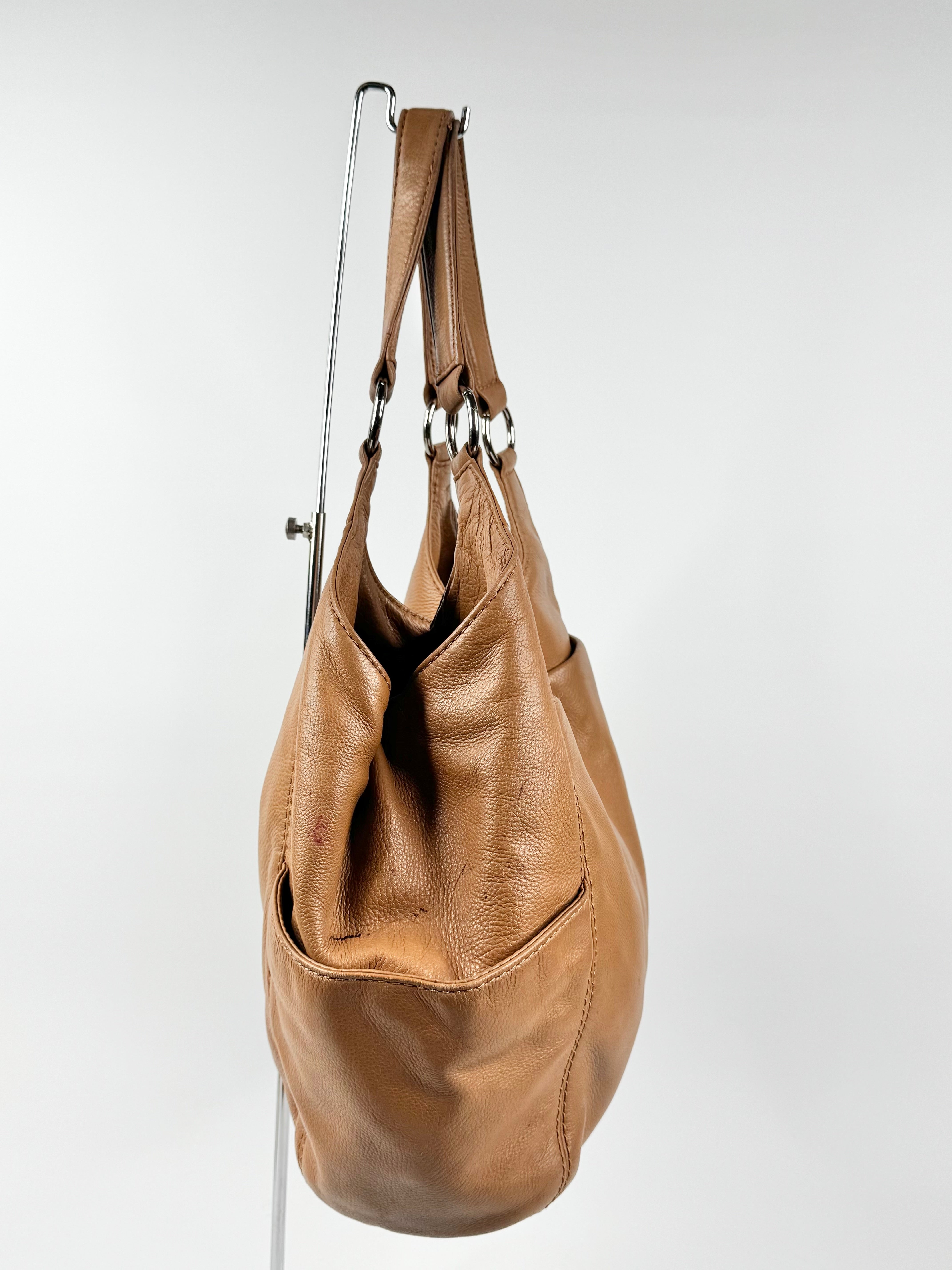 Oroton Caramel Leather Shoulder Bag