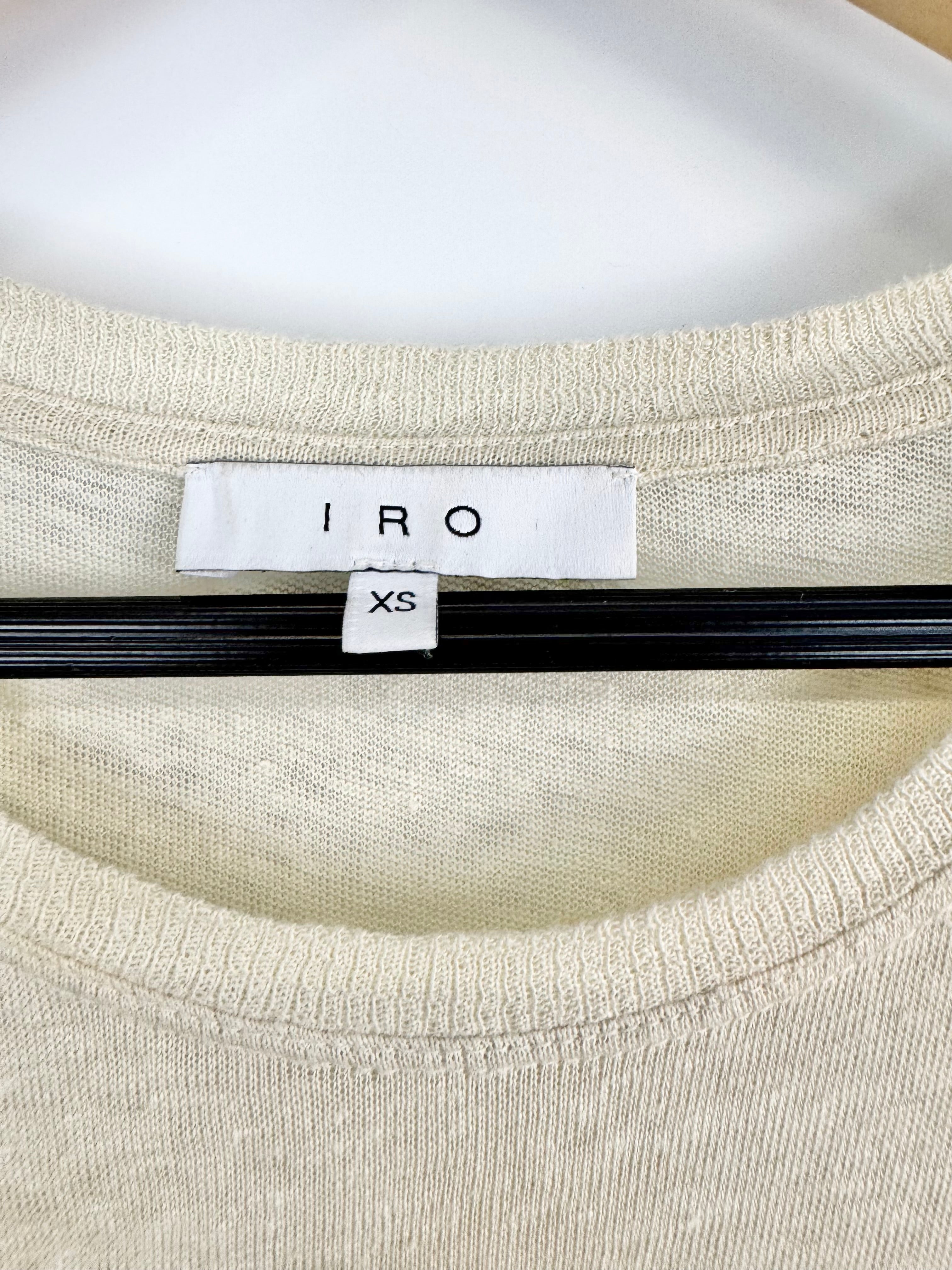 IRO Cream Linen Holey T-Shirt - AU6/8