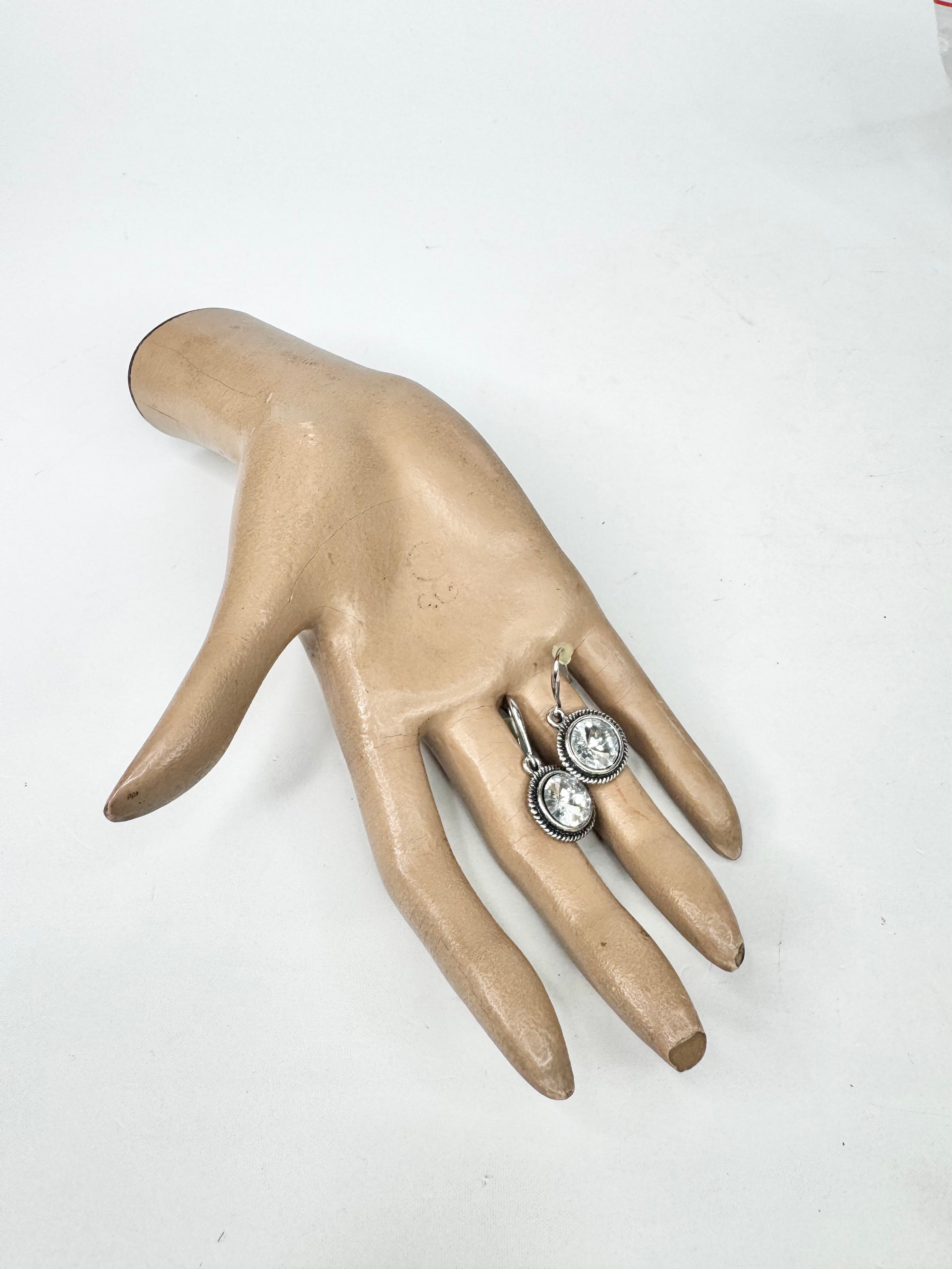 MFW Round Crystal Drop Earrings