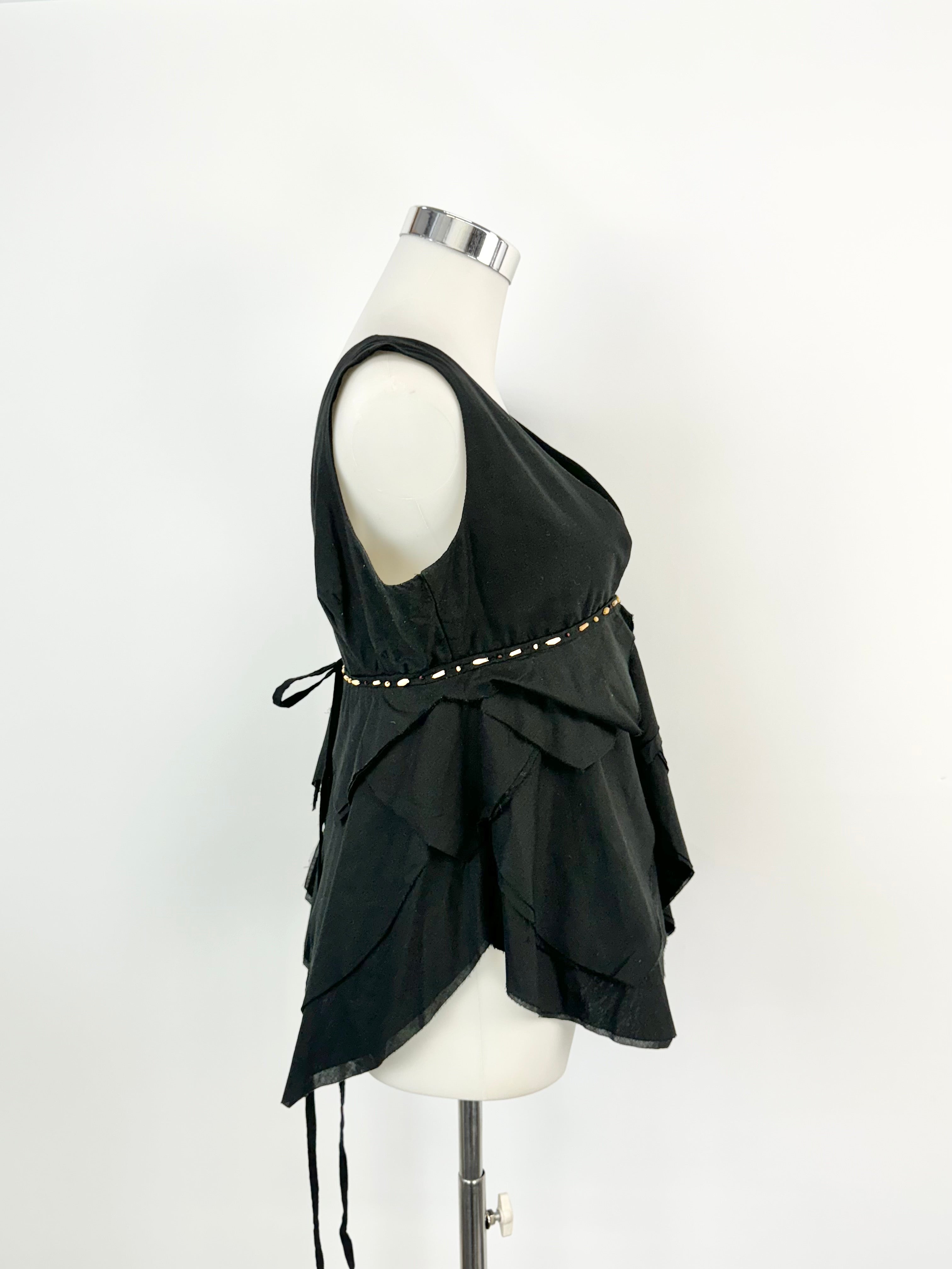 Aurelio Costarella Black Cotton Layered Top - AU8