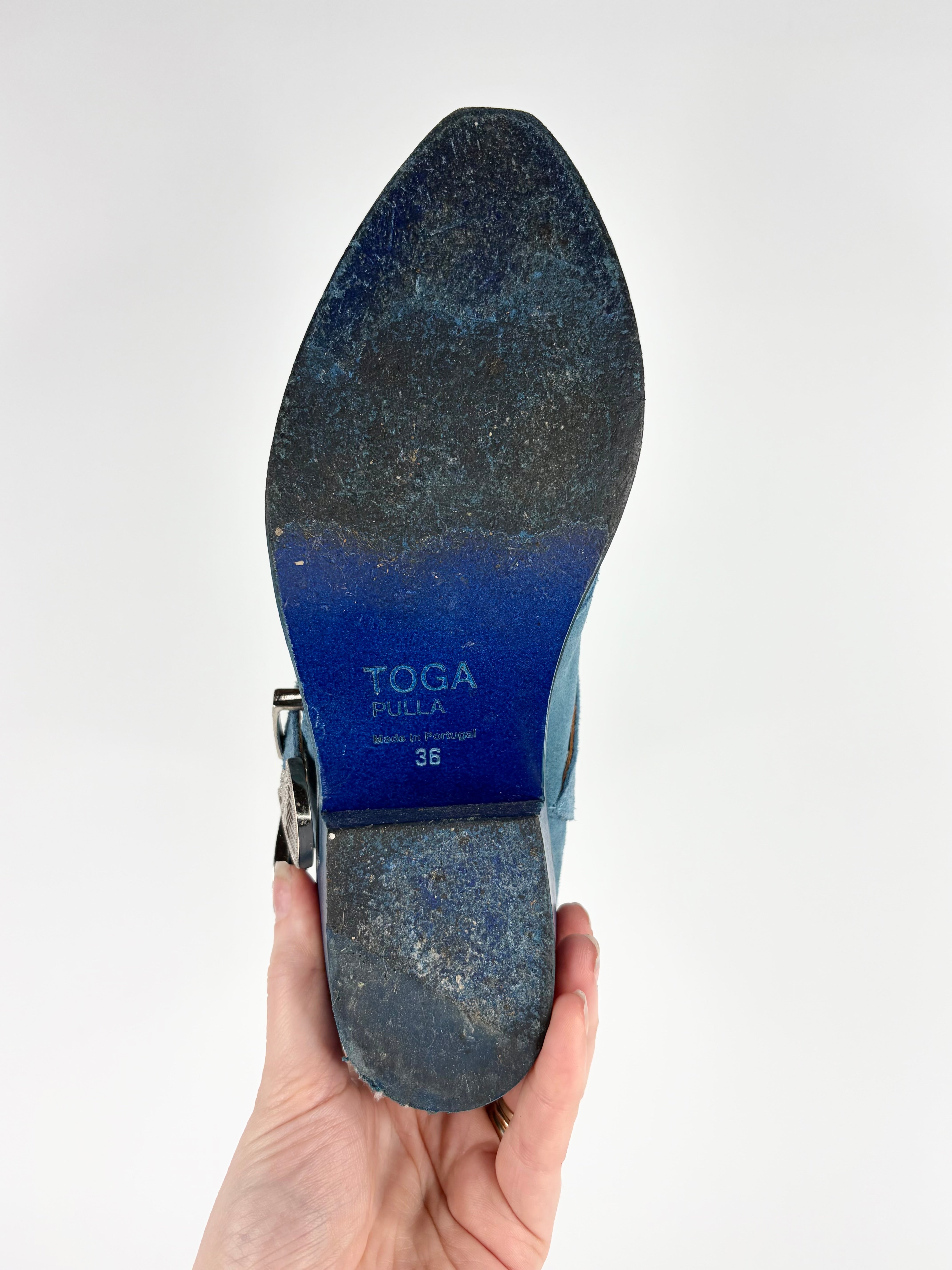Toga Pulla Blue Suede Western Boot - EU36
