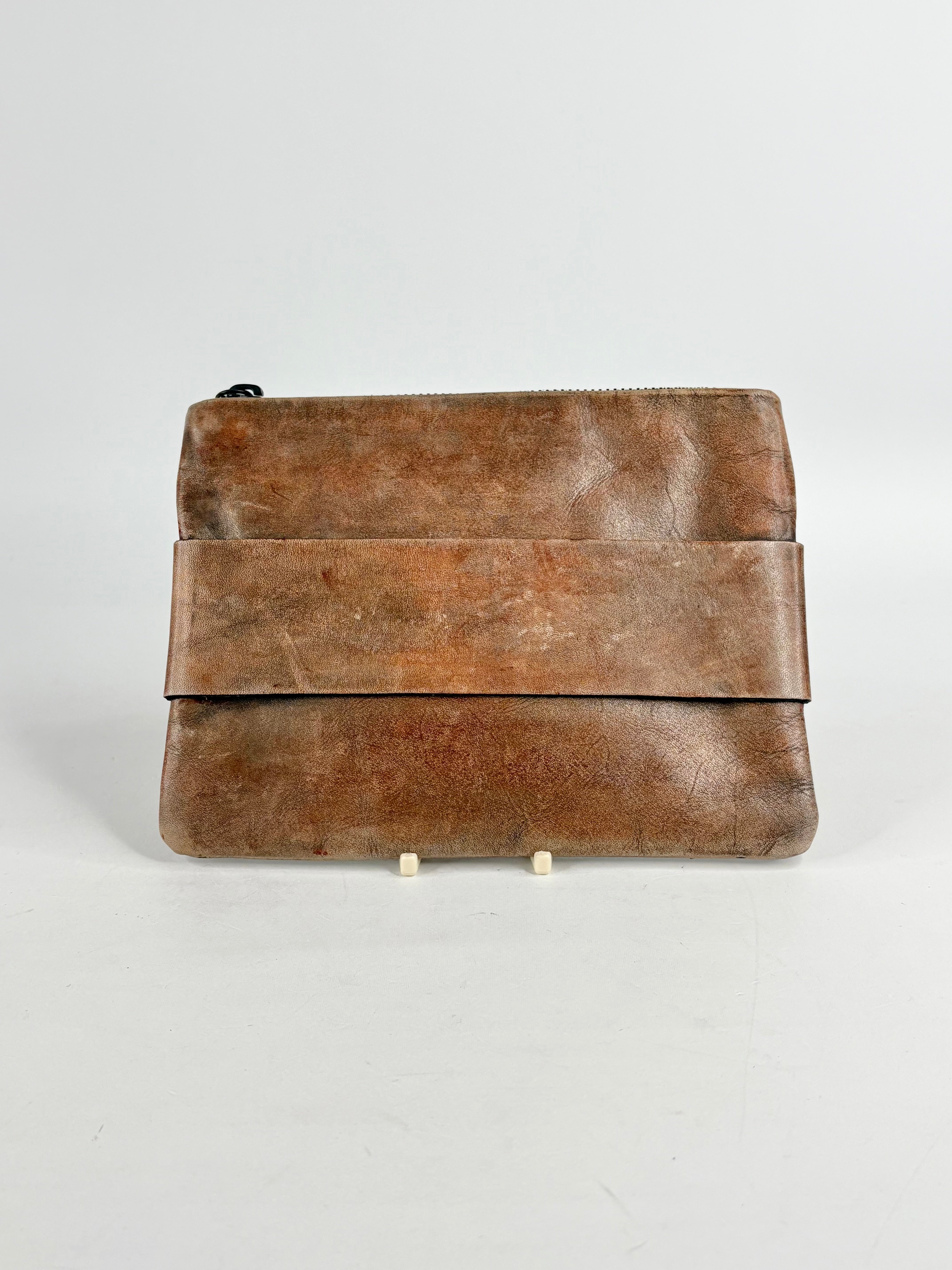 Alpha60 Washed Tan Leather Pouch