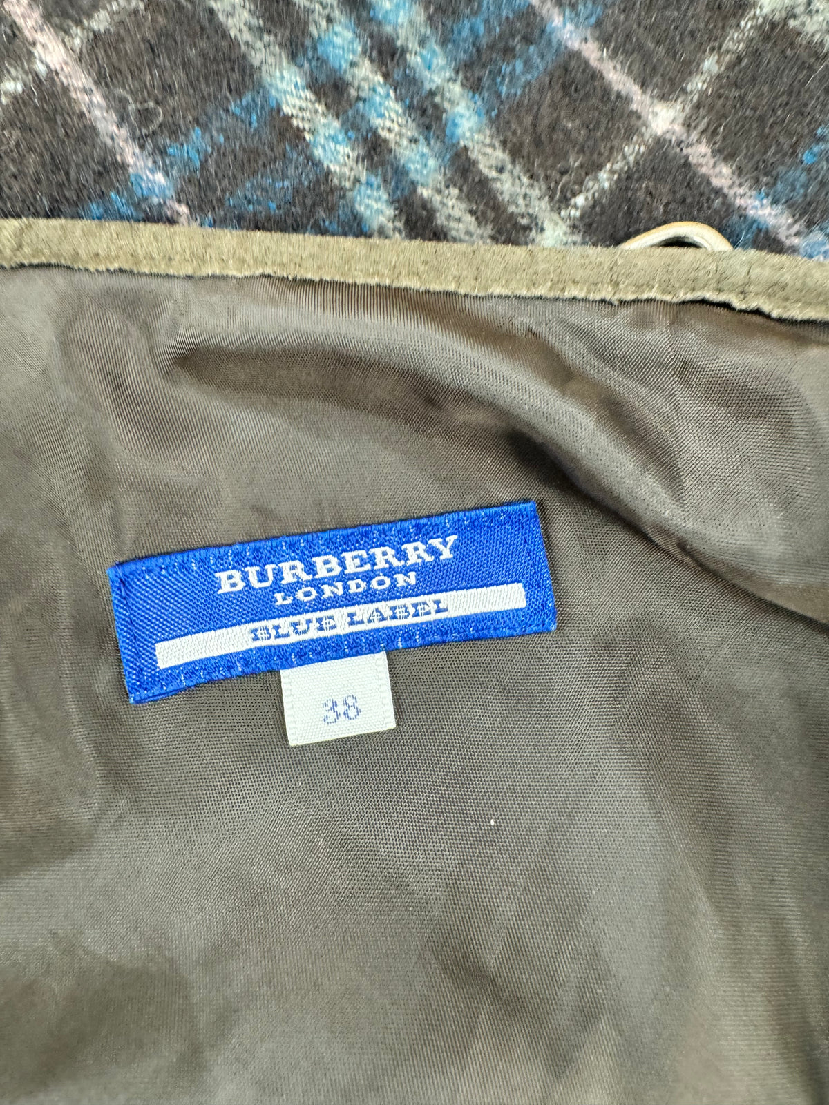 Burberry London 'Blue Label' Blue & Grey Tartan Mini Skirt - AU8