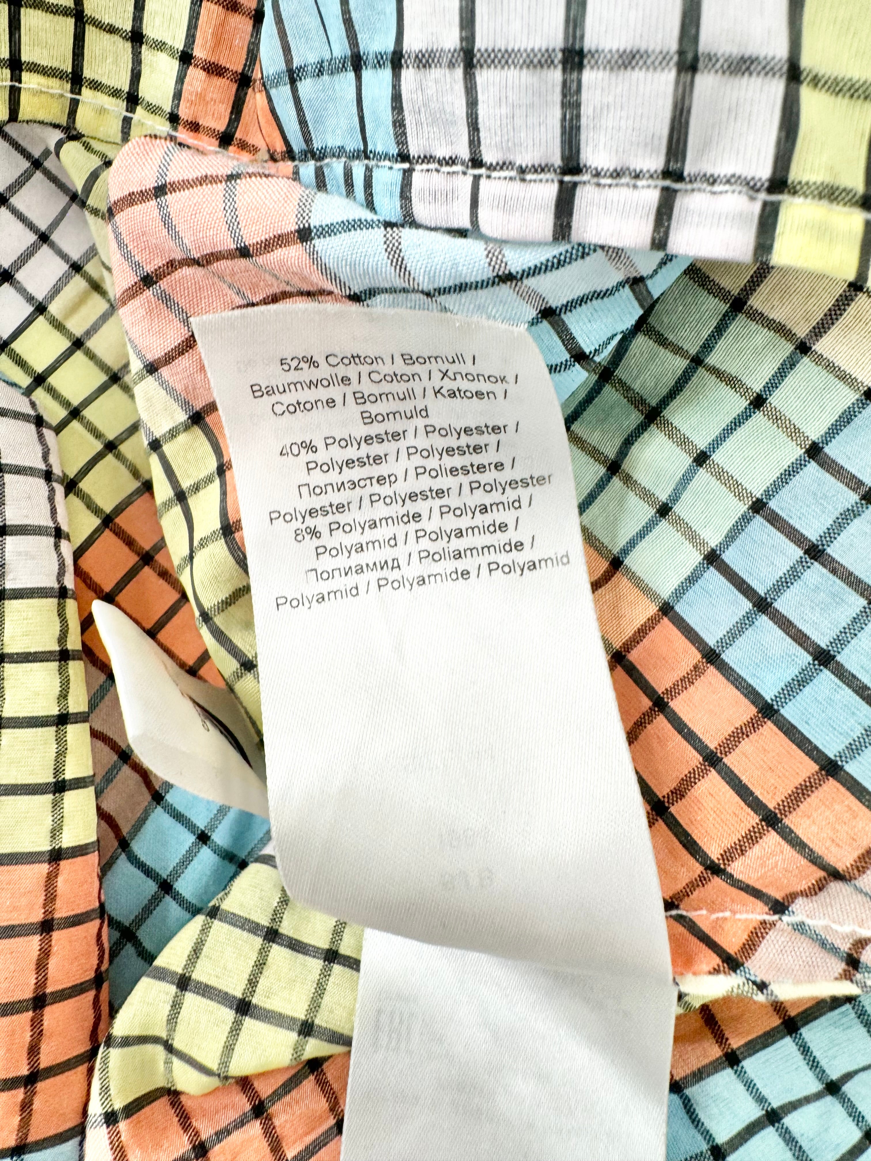 Ganni Pastel Plaid Seersucker Maxi Dress - AU12