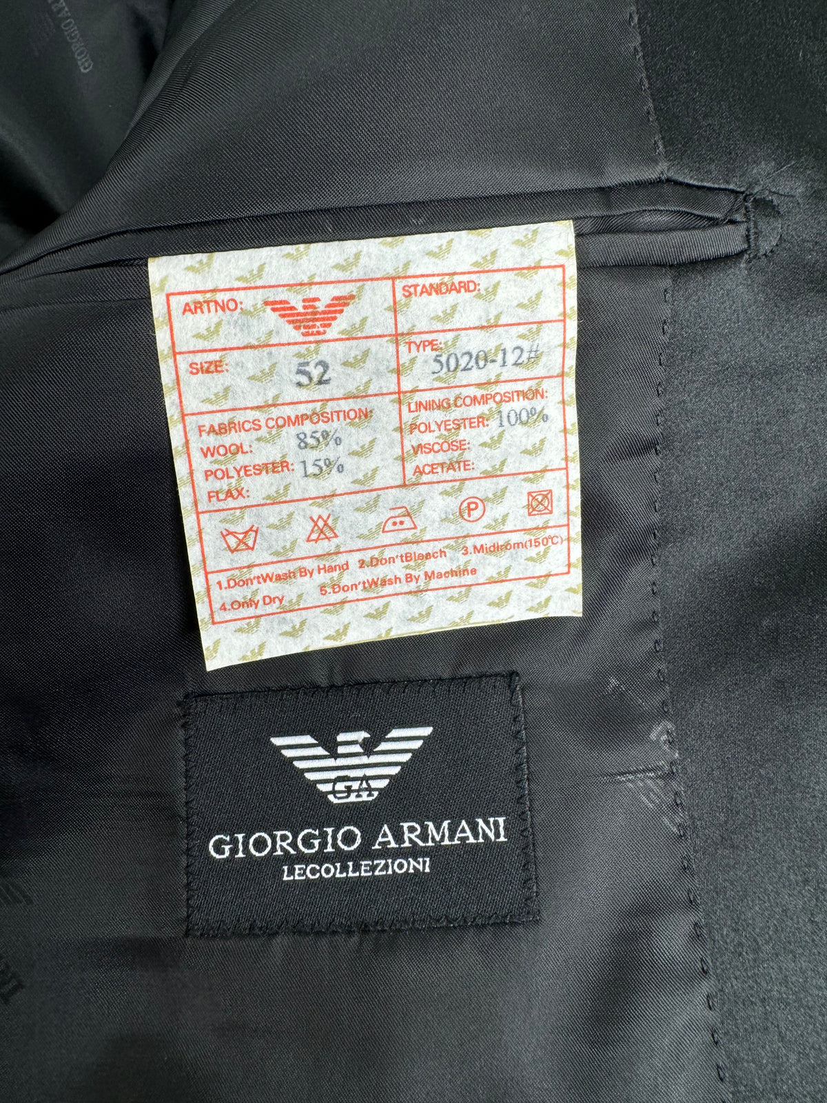 Vintage Giorgio Armani Black Suit - 52