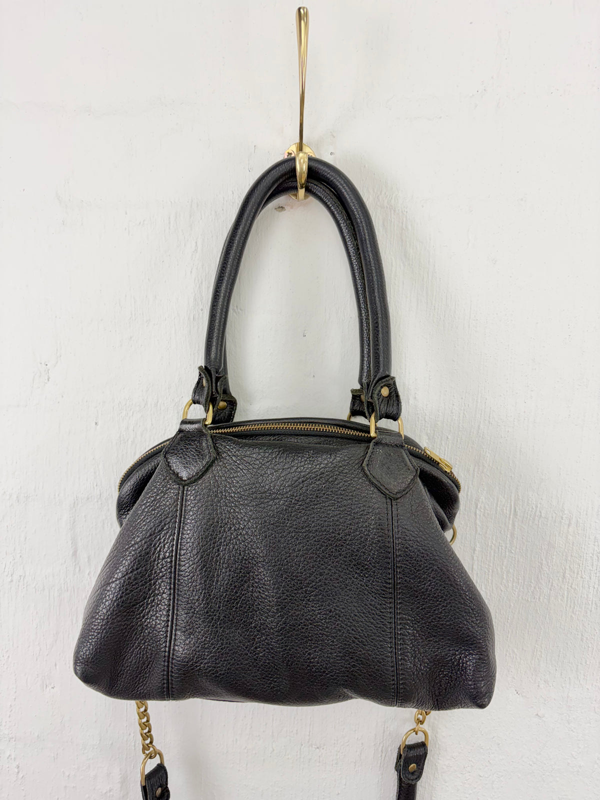 Deadly Ponies Grained Leather Shoulder Bag