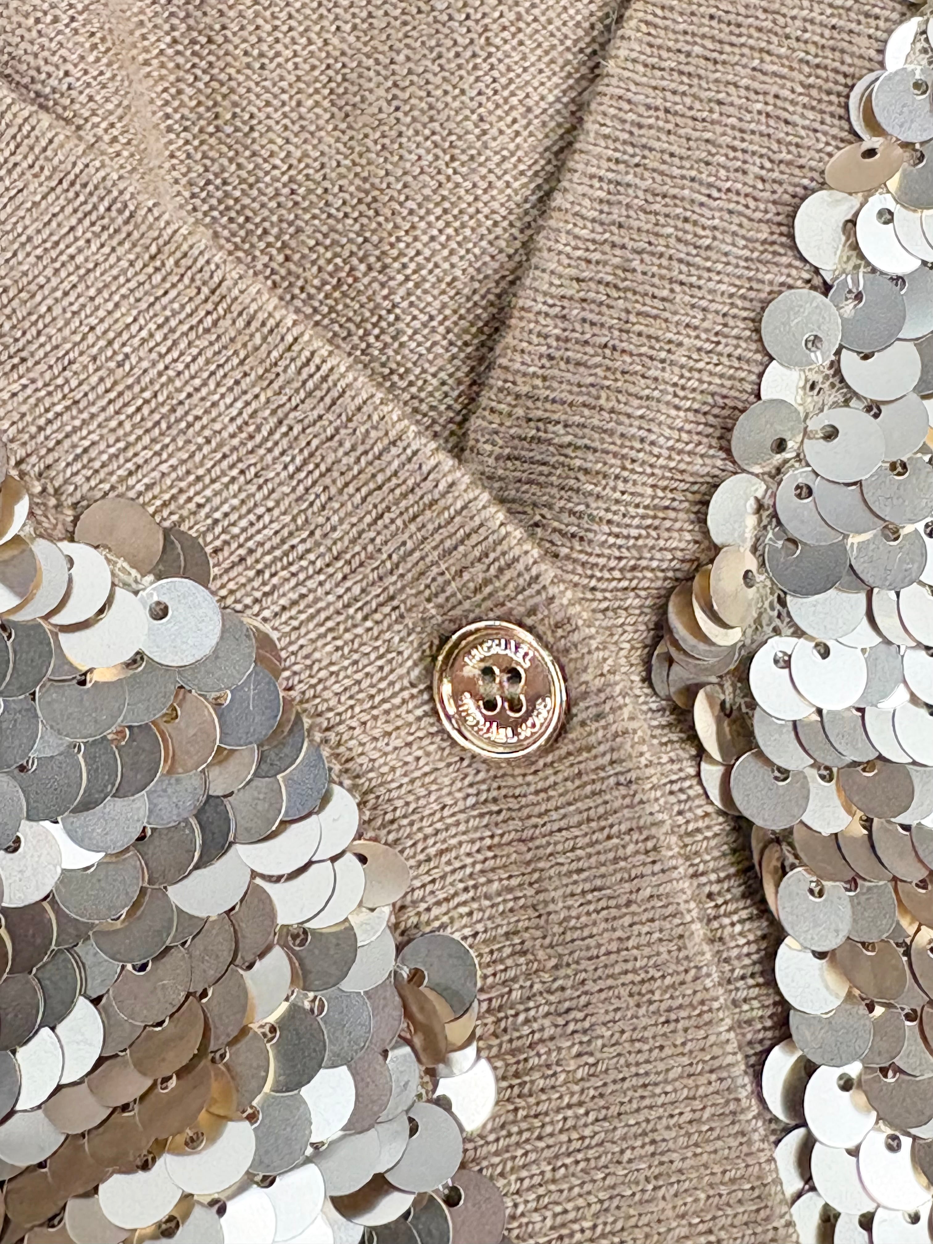 Michael by Michael Kors Gold Sequined Cardigan - AU8