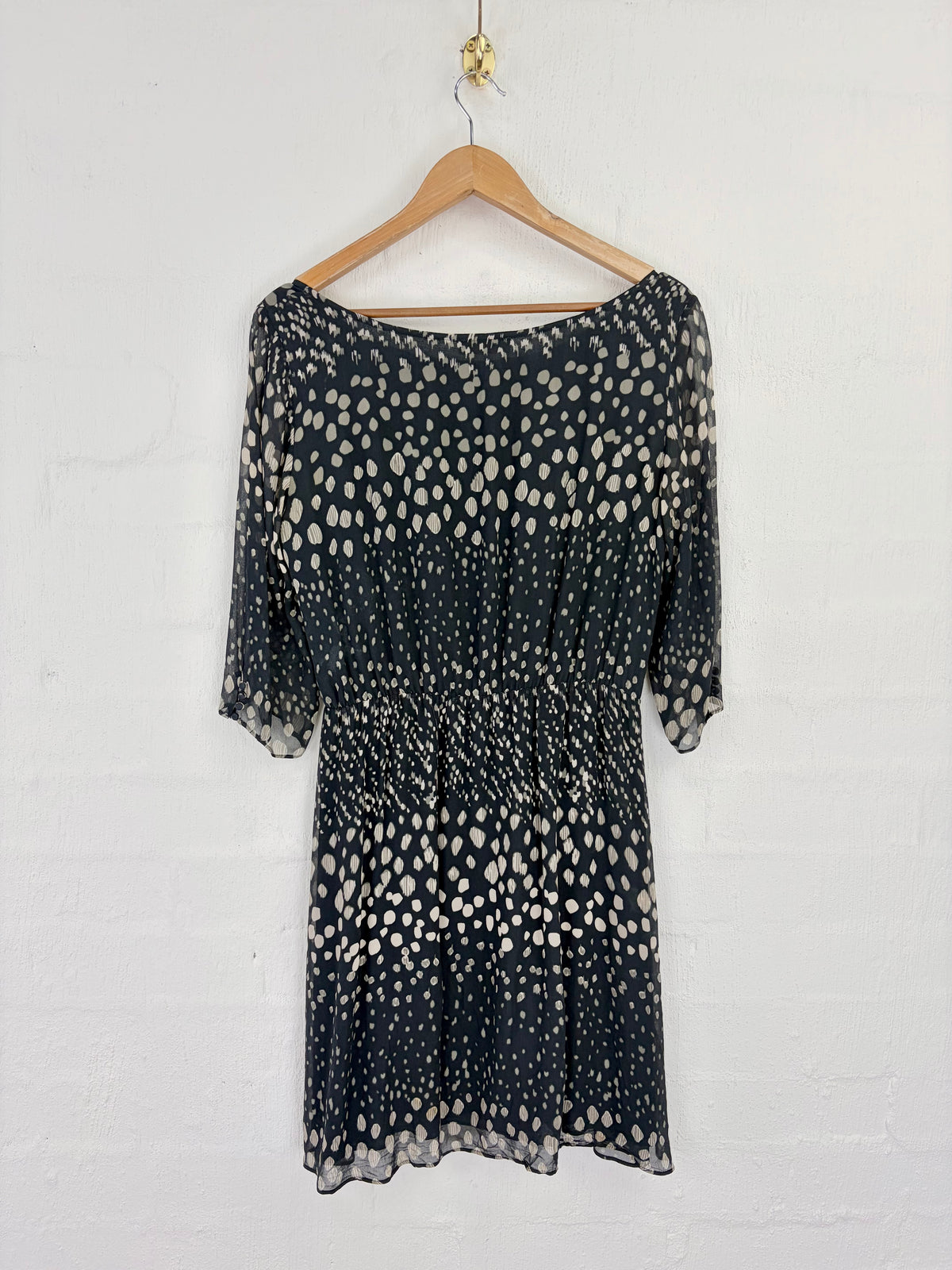 Ba&shGreen & Cream Dot Patterned 'Ianis' Dress - AU8