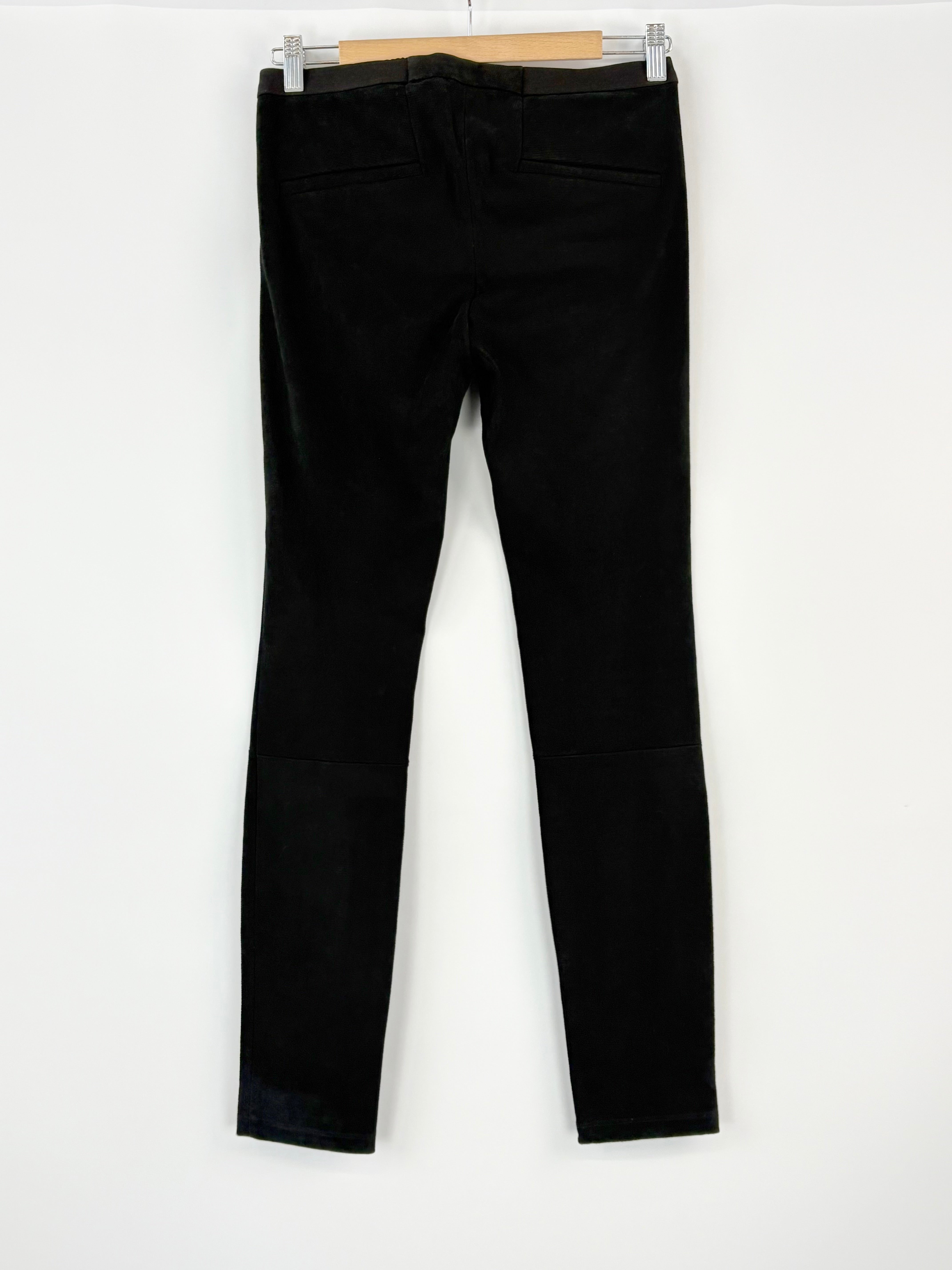 Helmut Lang Lamb Skin Stretch Black Pants - AU6/8