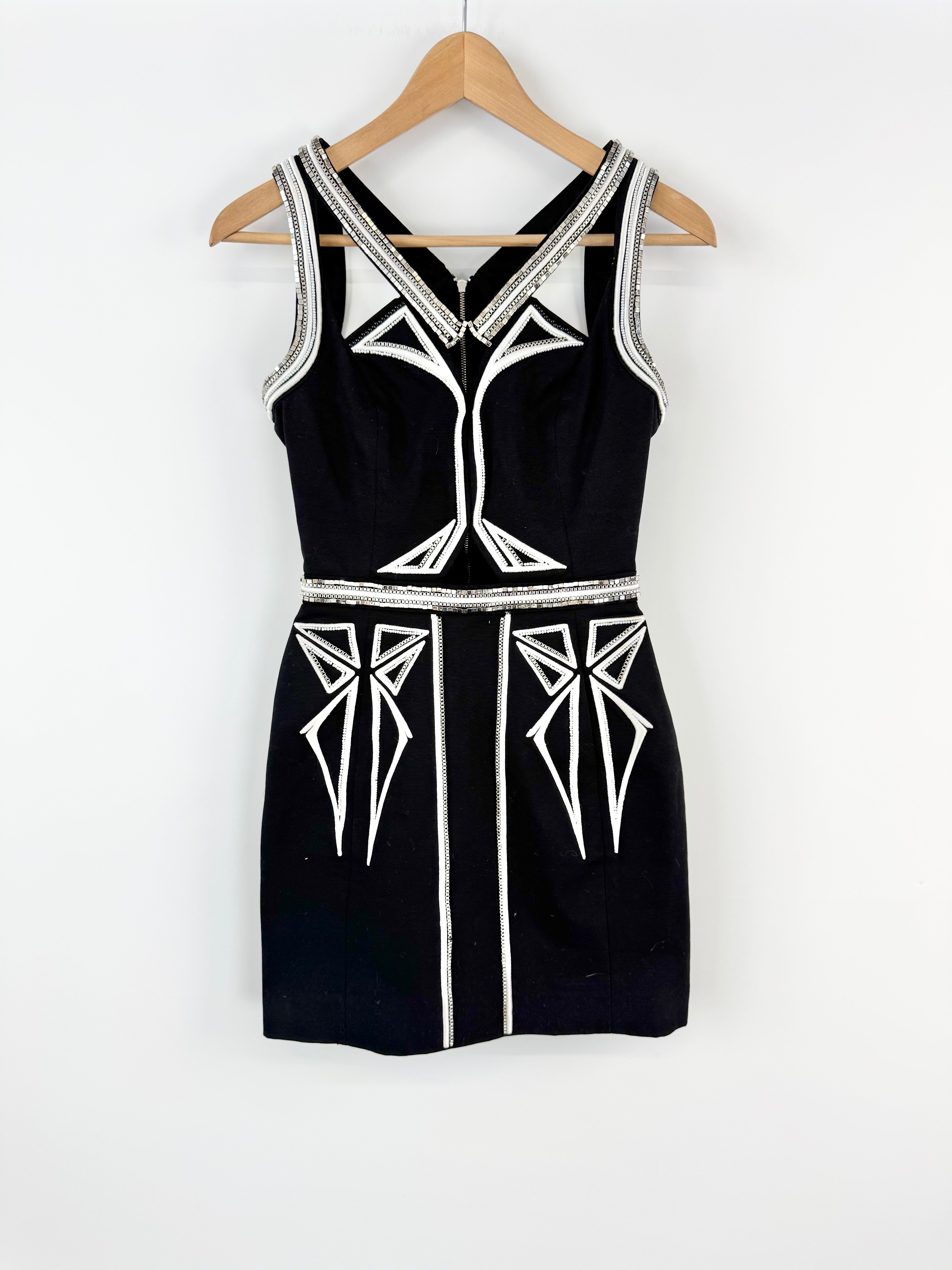 Sass & Bide 'Round Two' Beaded & Embroidered Cut Out Dress Size - AU6