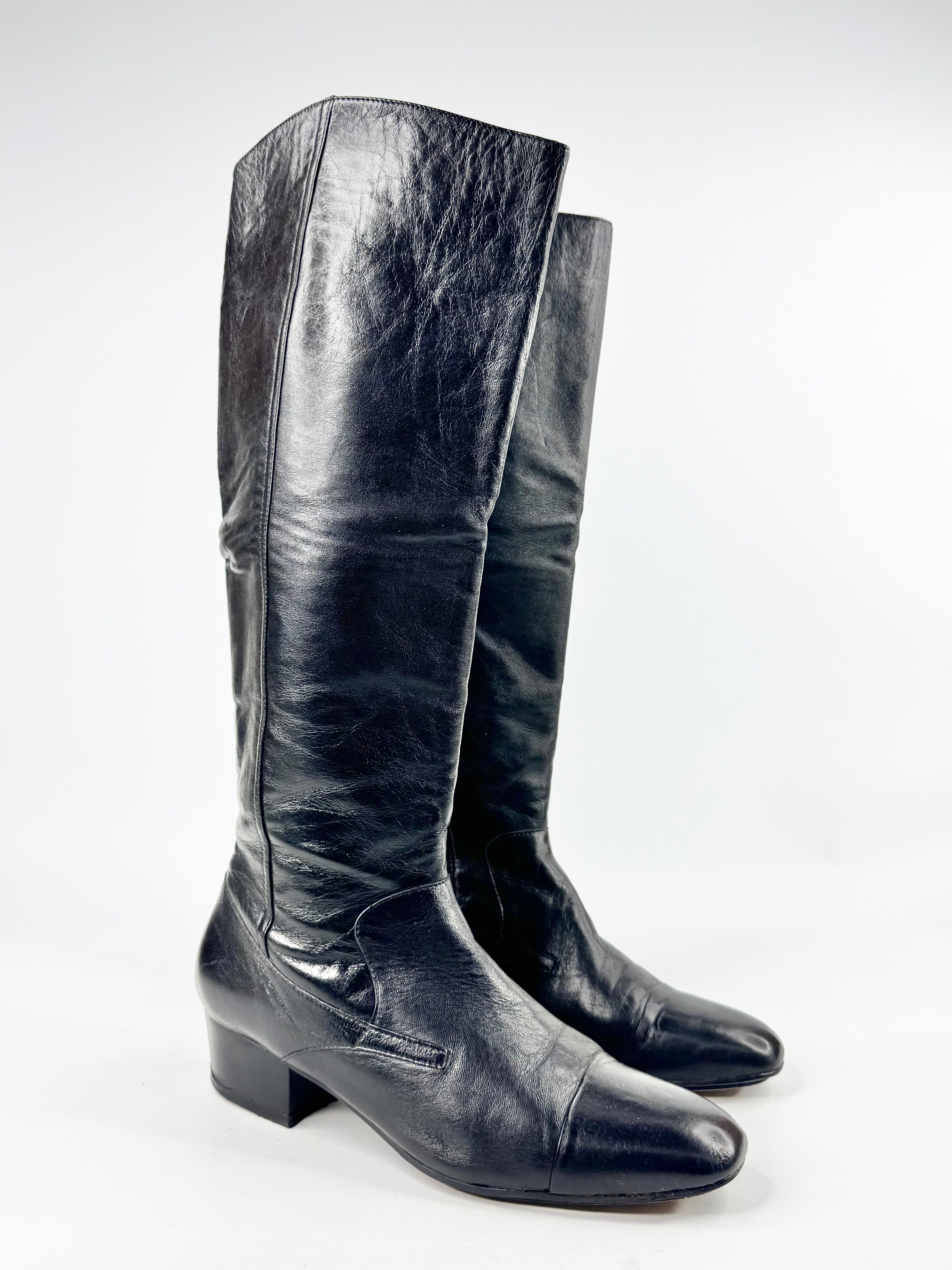 Sachi Black Knee High Ankle Boots - EU40