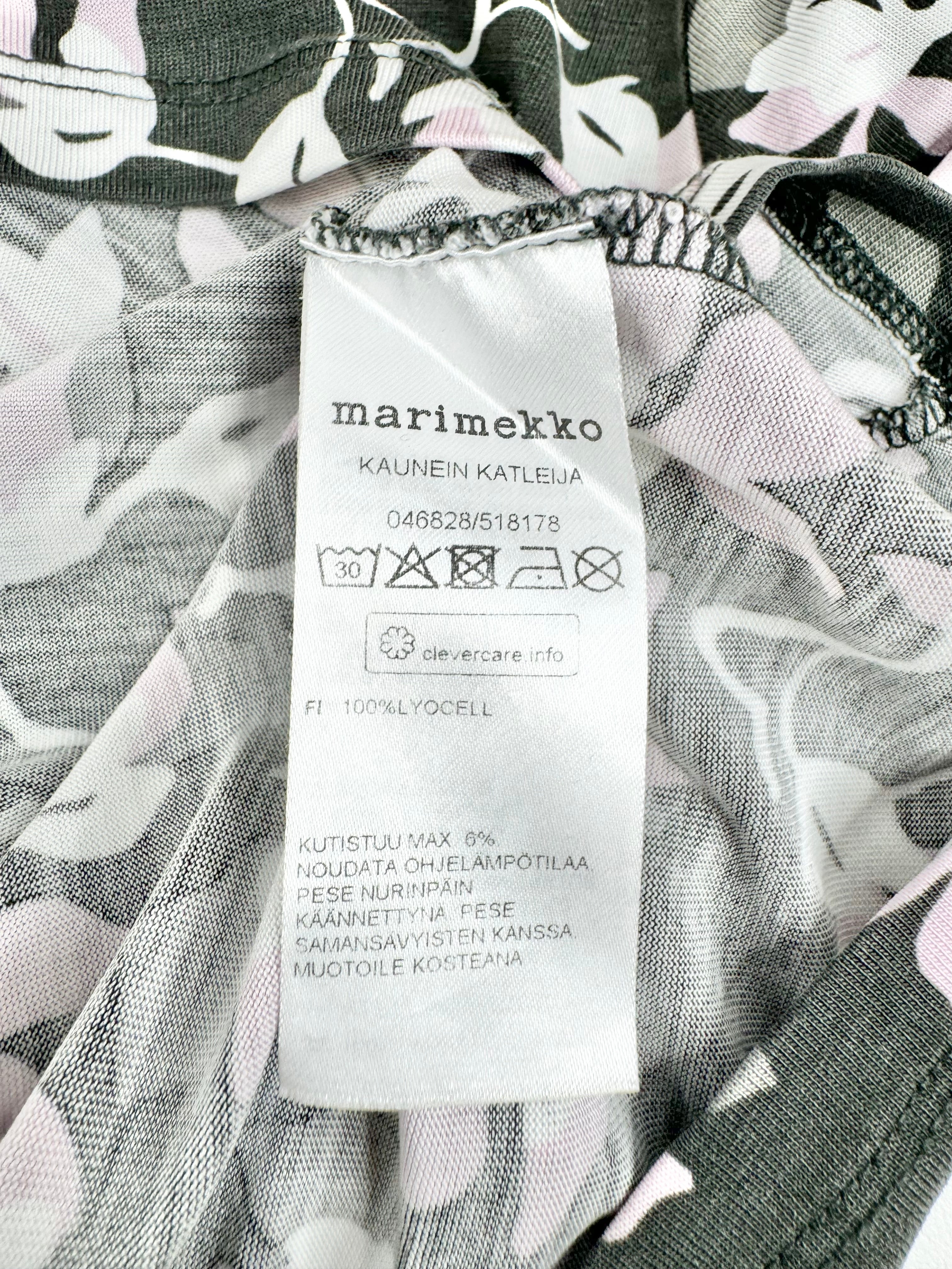 Marimekko 'Katleija' Pattern Soft Grey T-Shirt - AU8