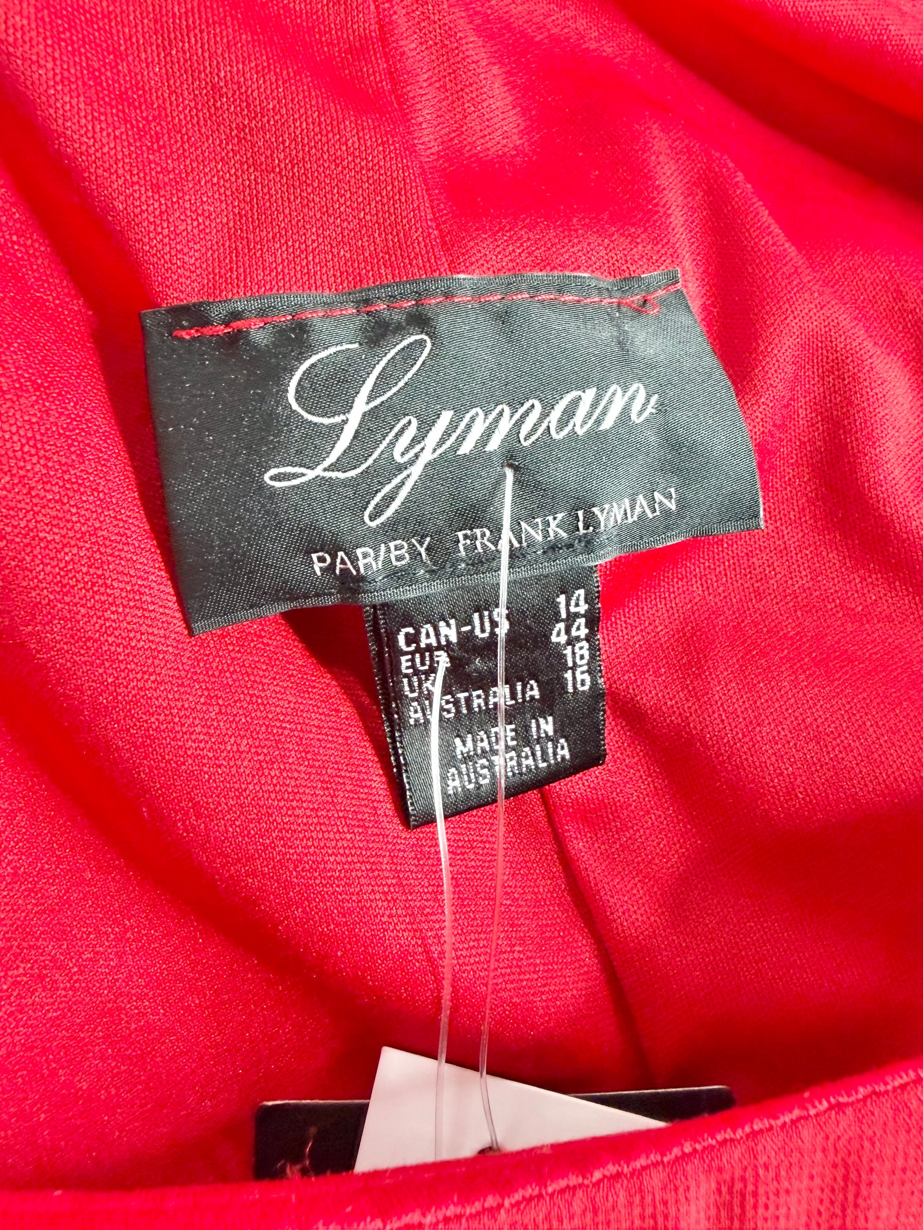 Lyman Crimson Sequined Overlay Shoulder Dress NWT - AU14