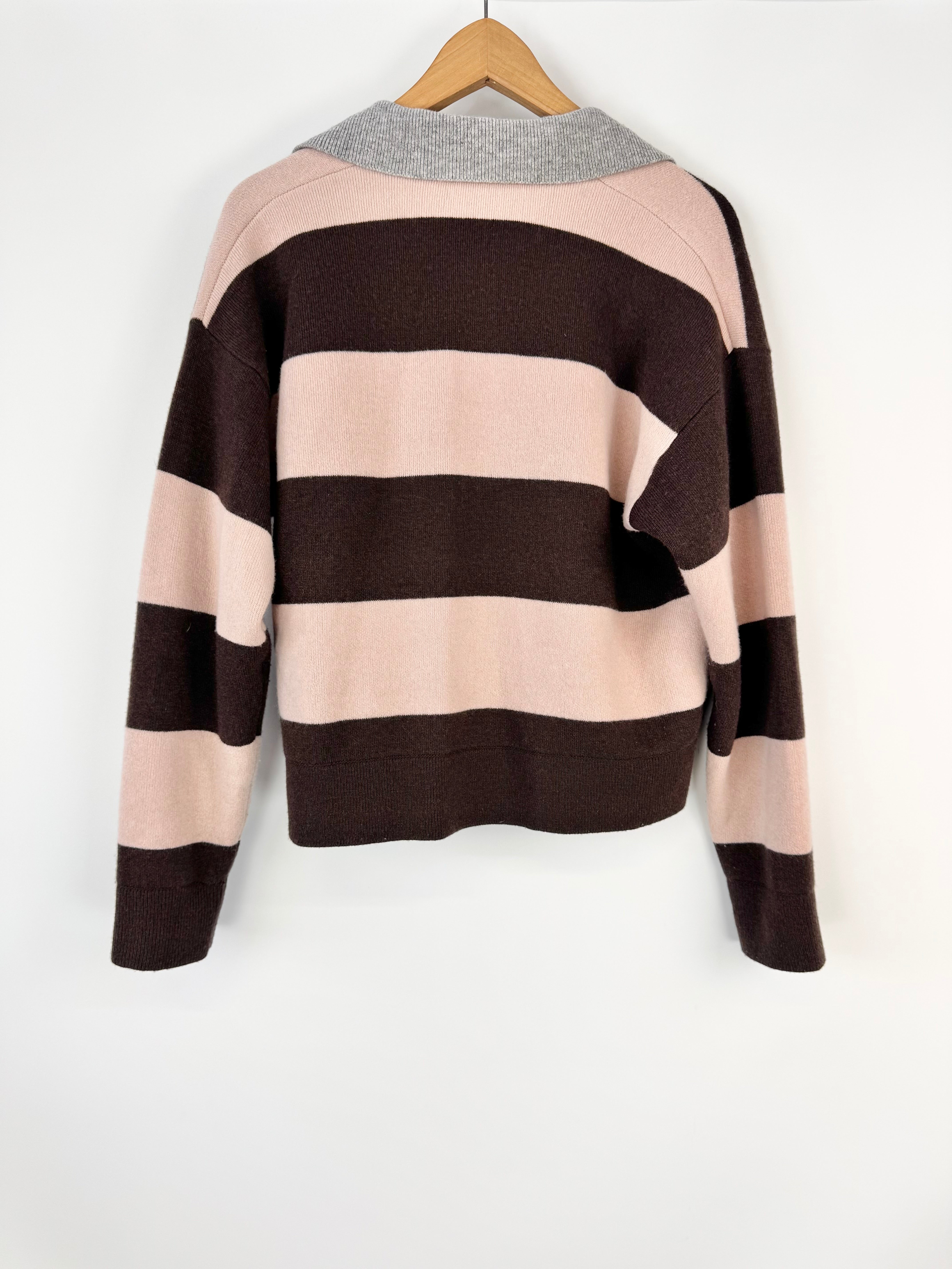 Oroton Pink, Brown & Grey Wool Sweater - AU8/10