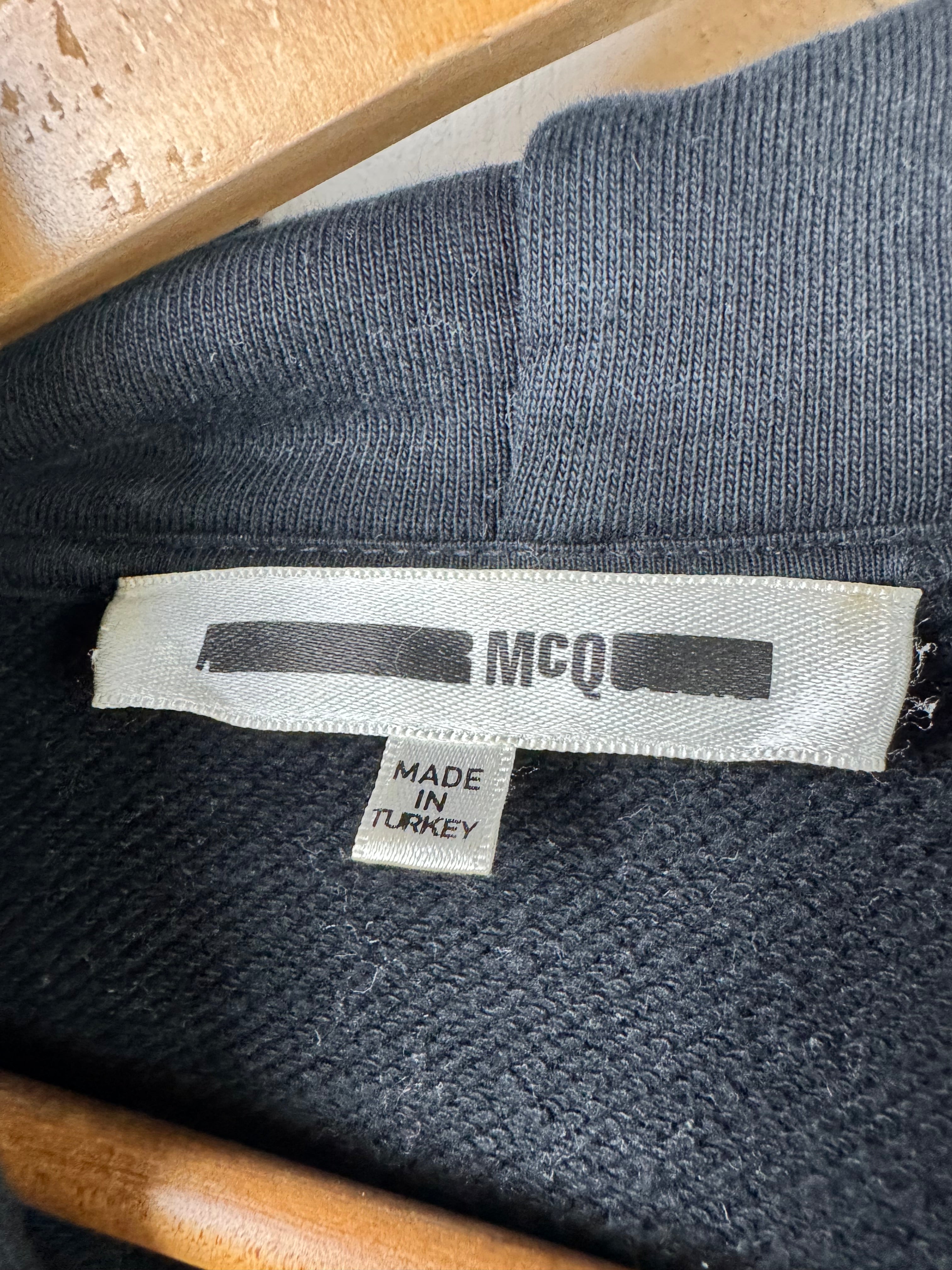 McQ Black Logo Graphic Print Hoodie - XL