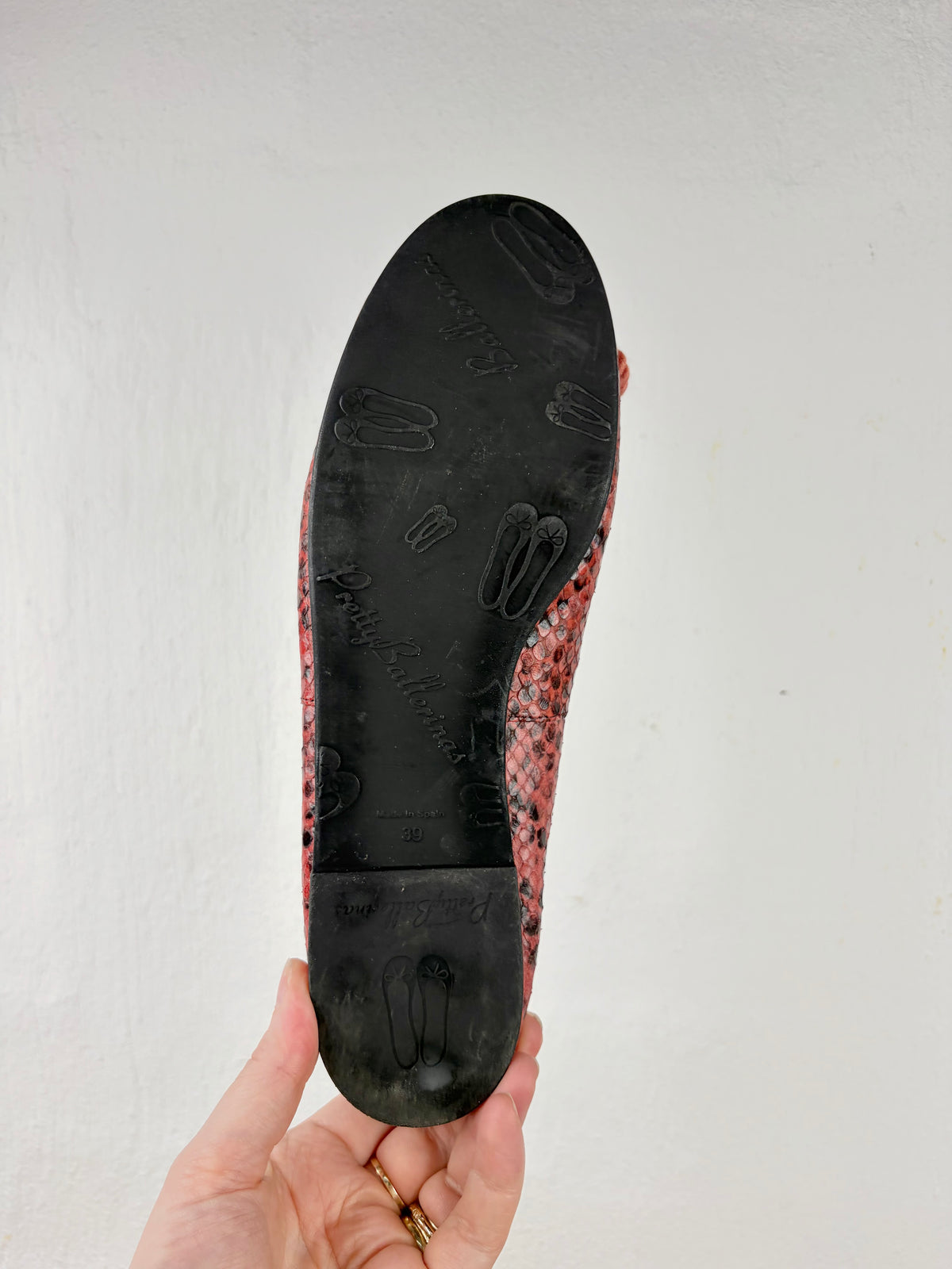 Pretty Ballerinas Pink Snakeprint Patterned Ballet Flats - EU39