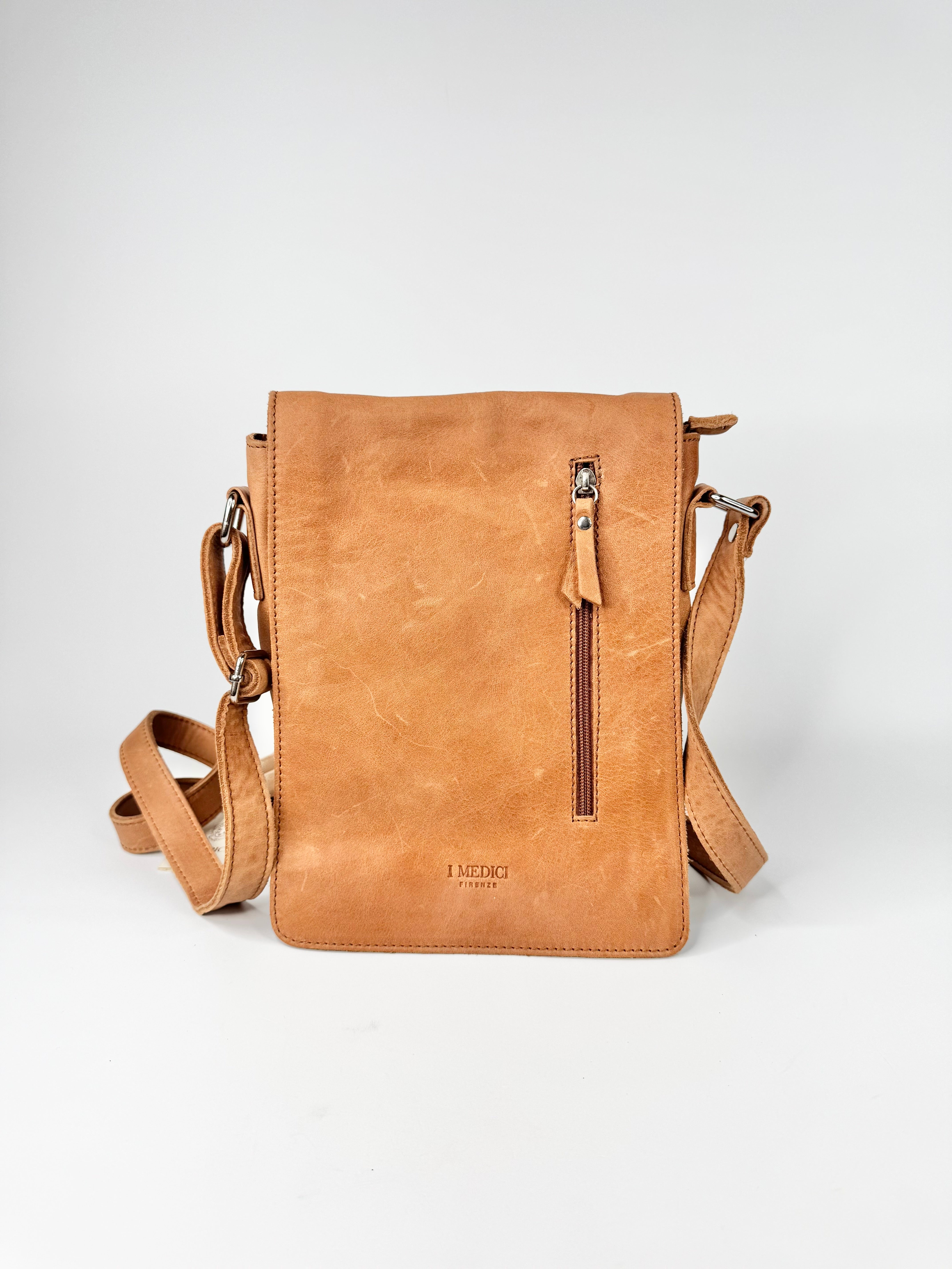 I Medici Firenze Tan Leather Crossbody Bag NWT