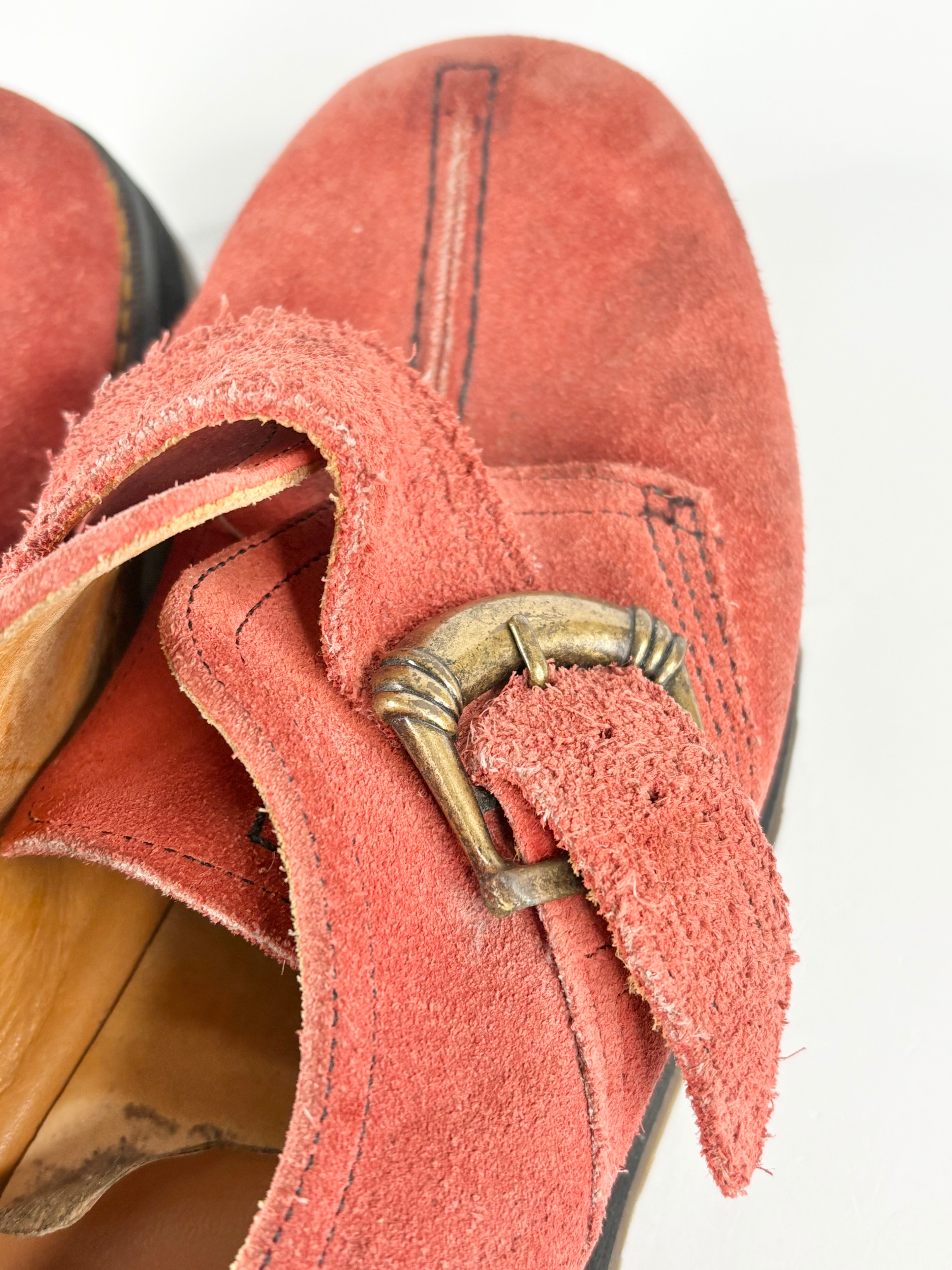 Dr. Martens Salmon Suede Buckle-Platform Loafers - EU43