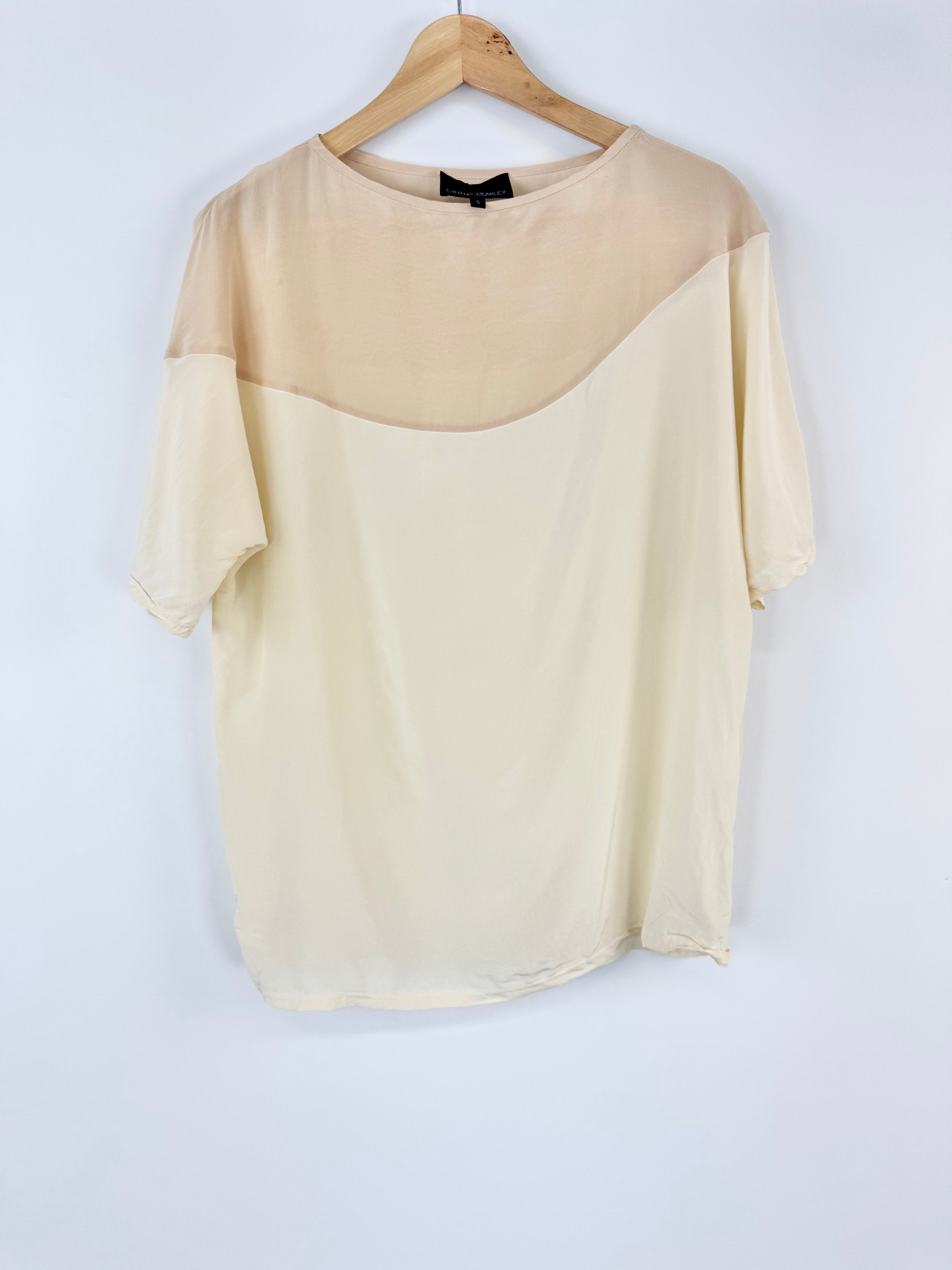 Cynthia Rowley Dúo Tone Silk Top - AU8/10
