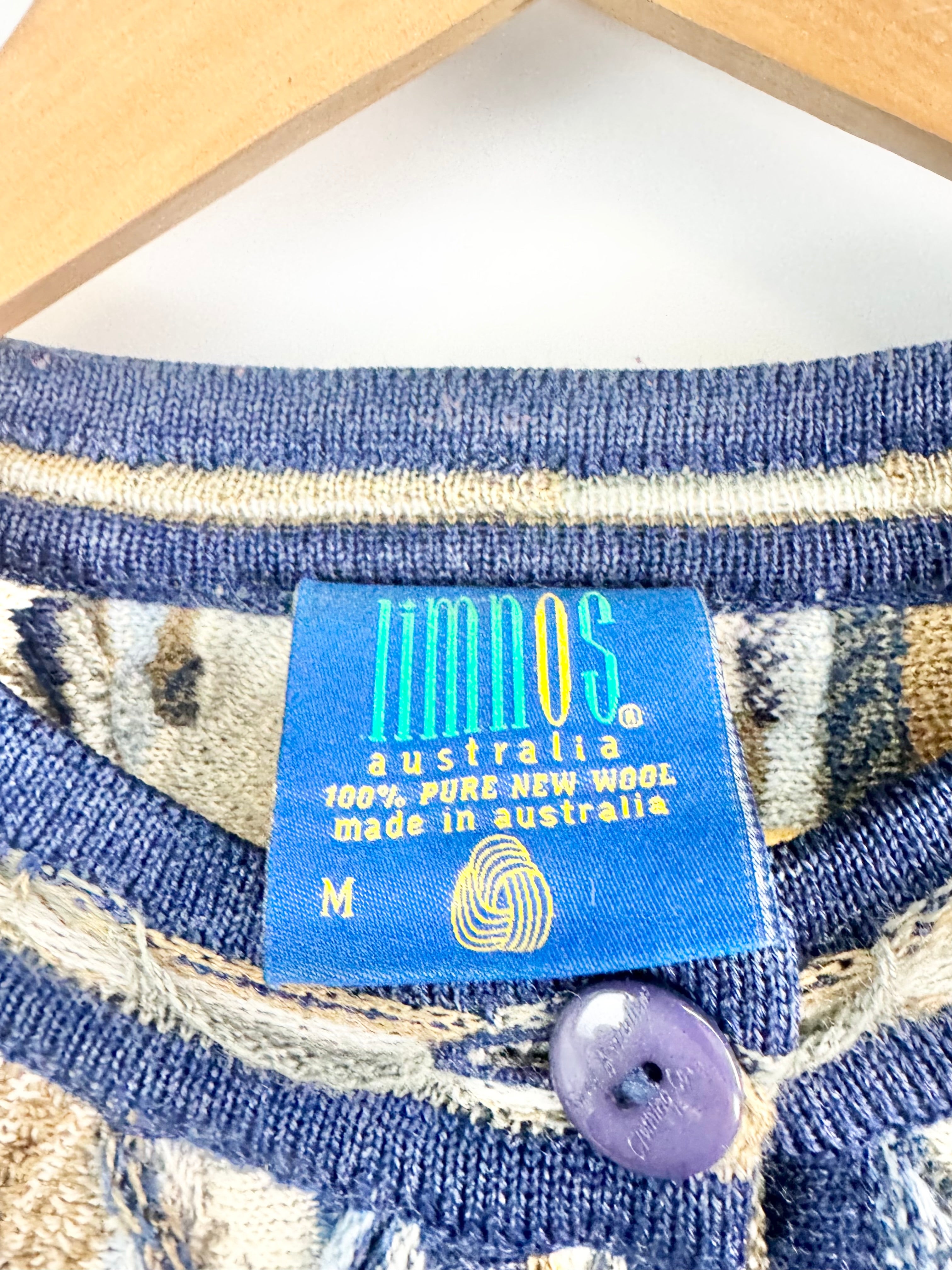 Limnos Multi-Coloured 3D Knit Wool Cardigan - M