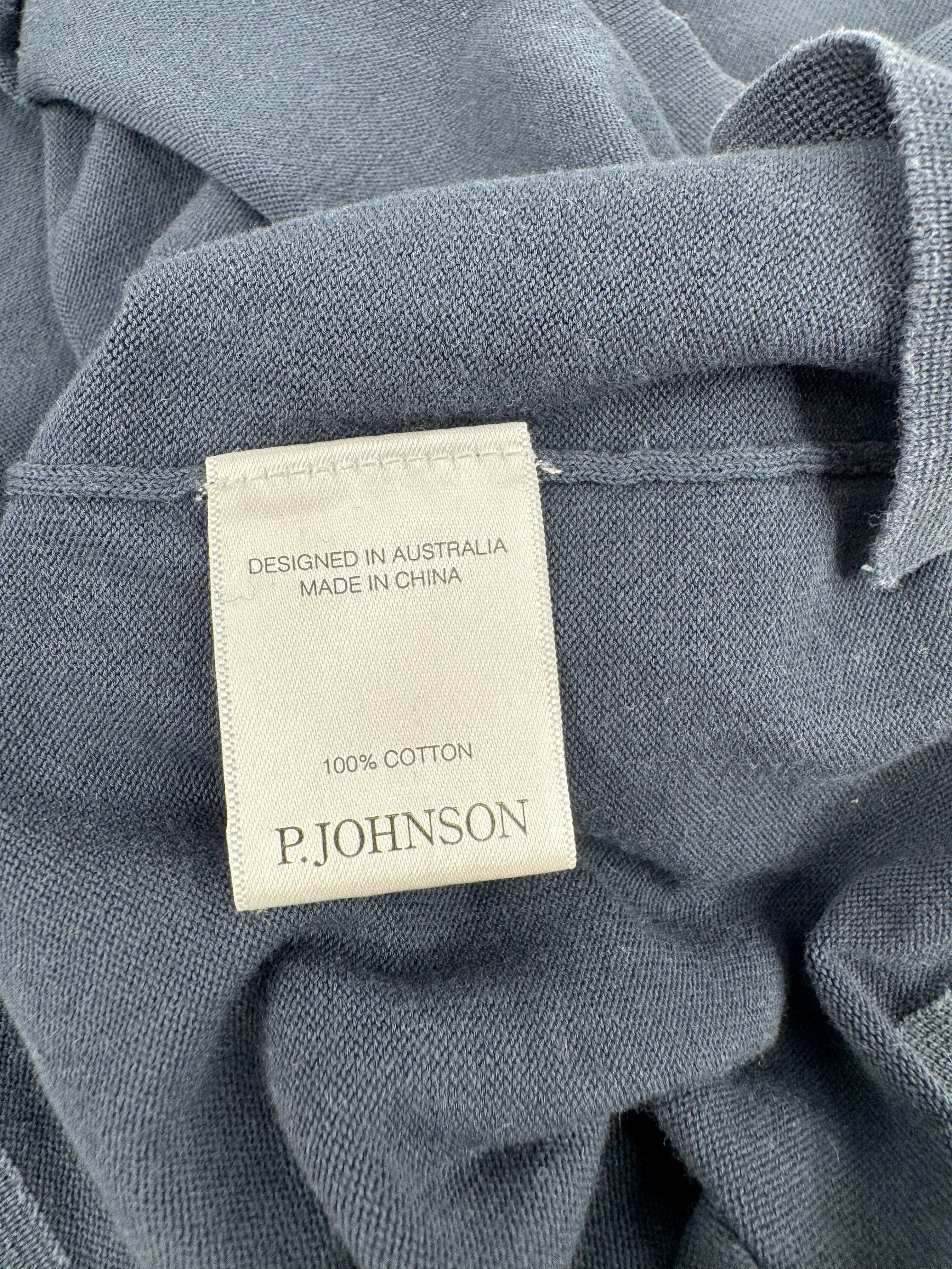 P Johnson Stone Blue Cotton T-Shirt - AU8