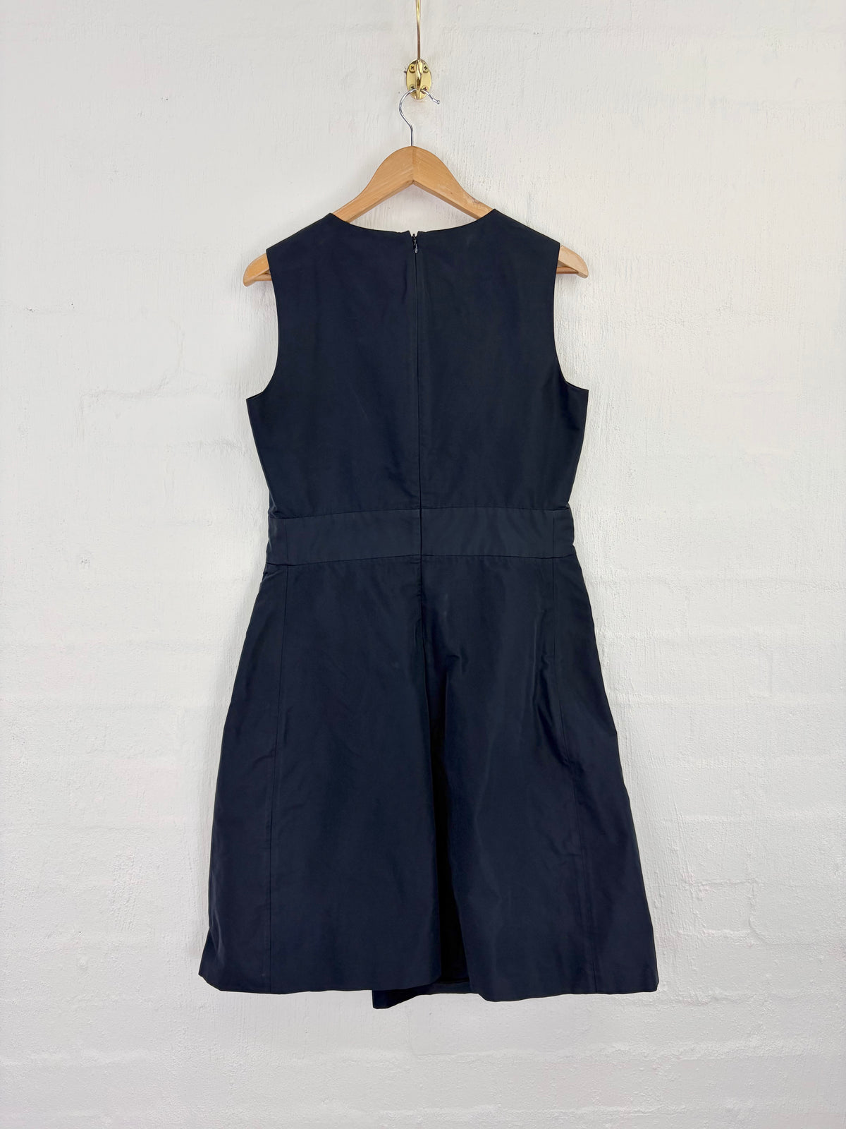 Jil Sander Navy Sleeveless Pleated Detail Dress - AU10