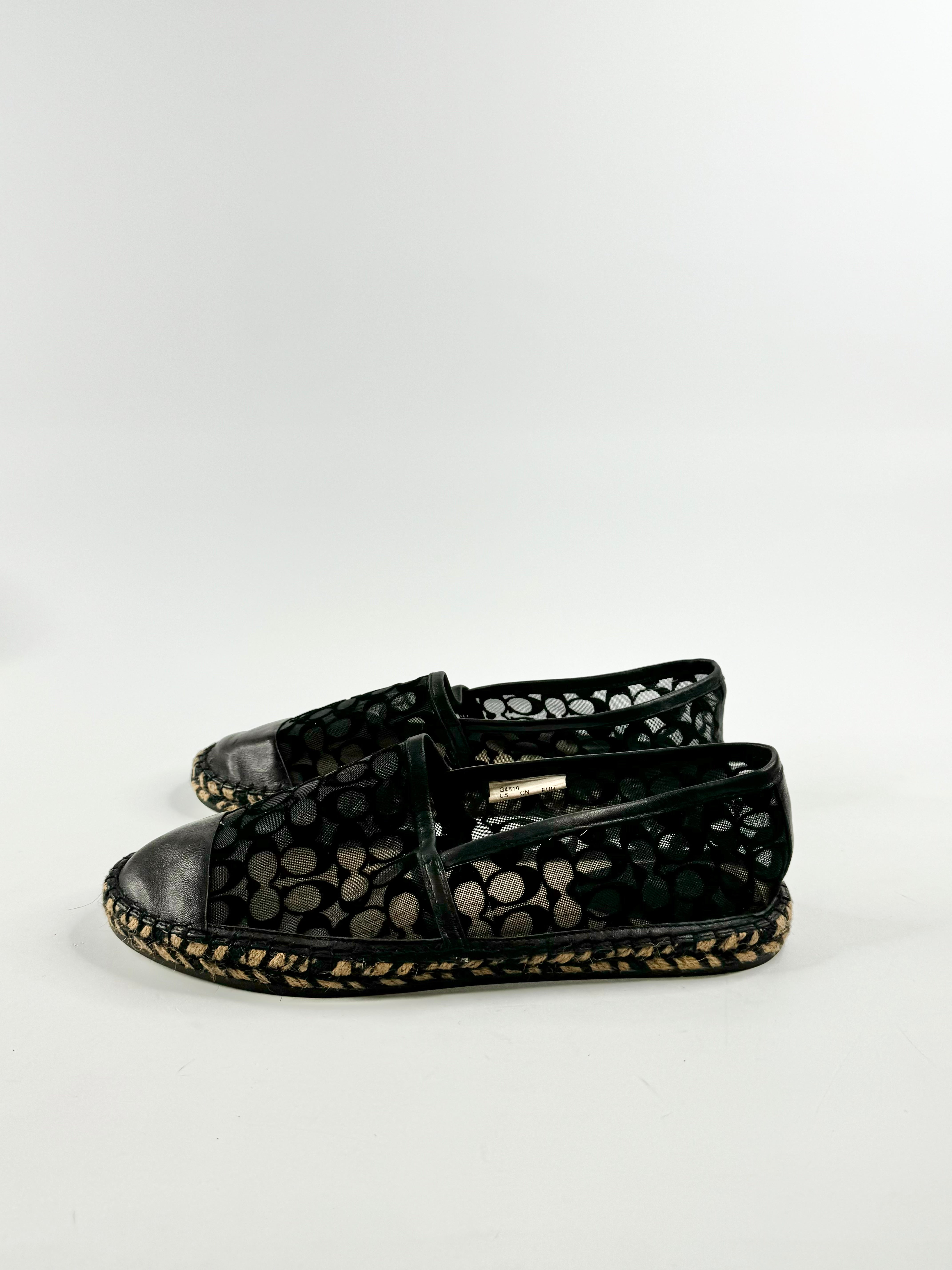 Coach Black 'Cleo' Mesh Espadrille - EU40.5