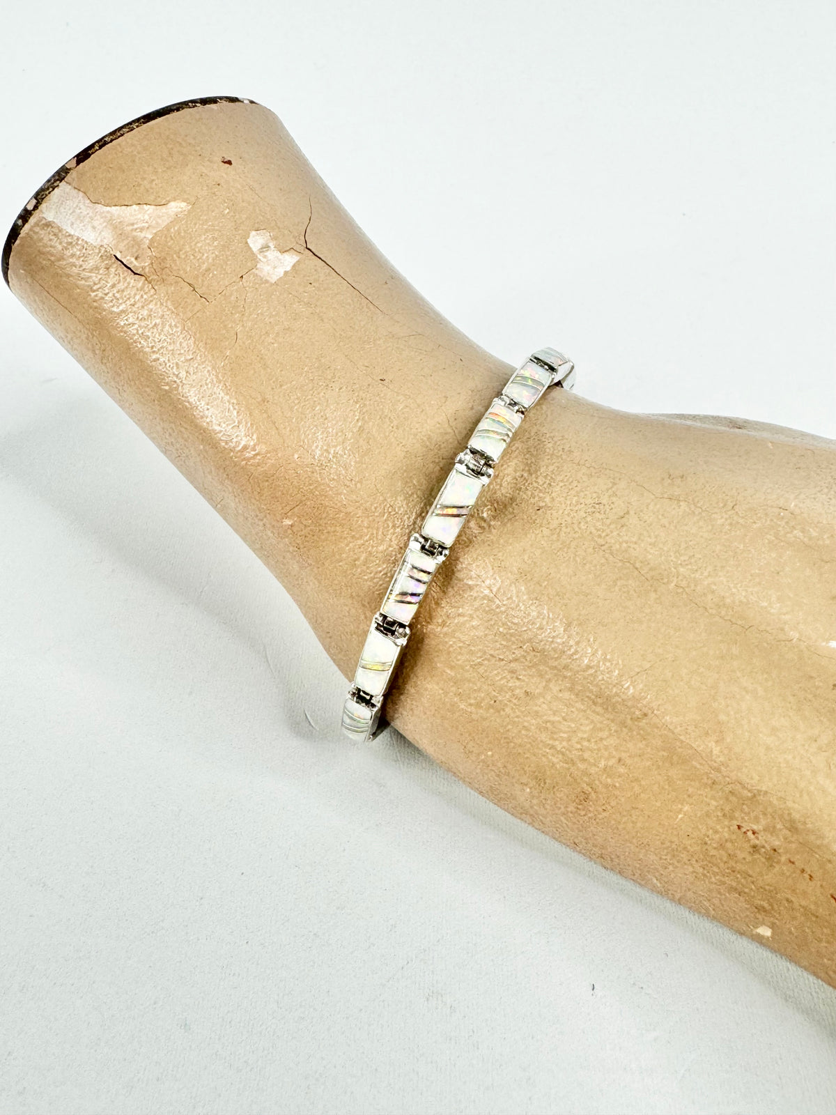 Vintage Silver Semi-Precious Gemstones & Opal Bracelet