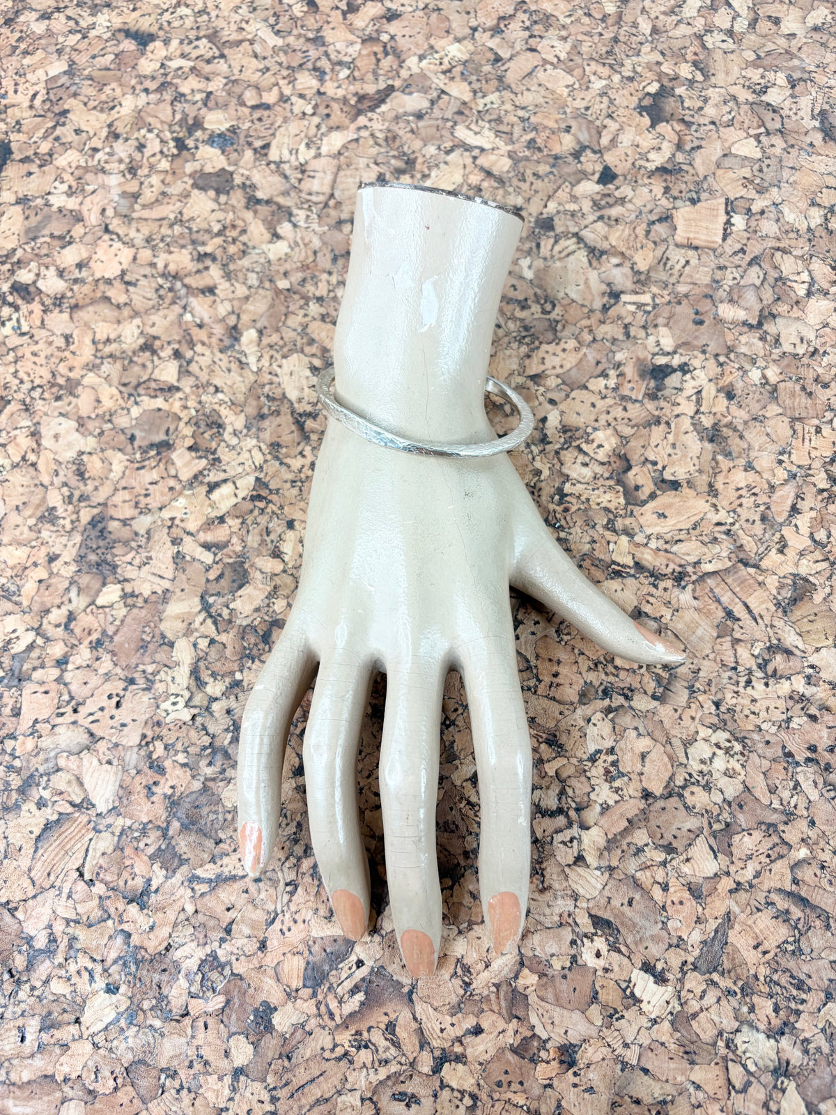 Vintage Hammered Silver Bangle
