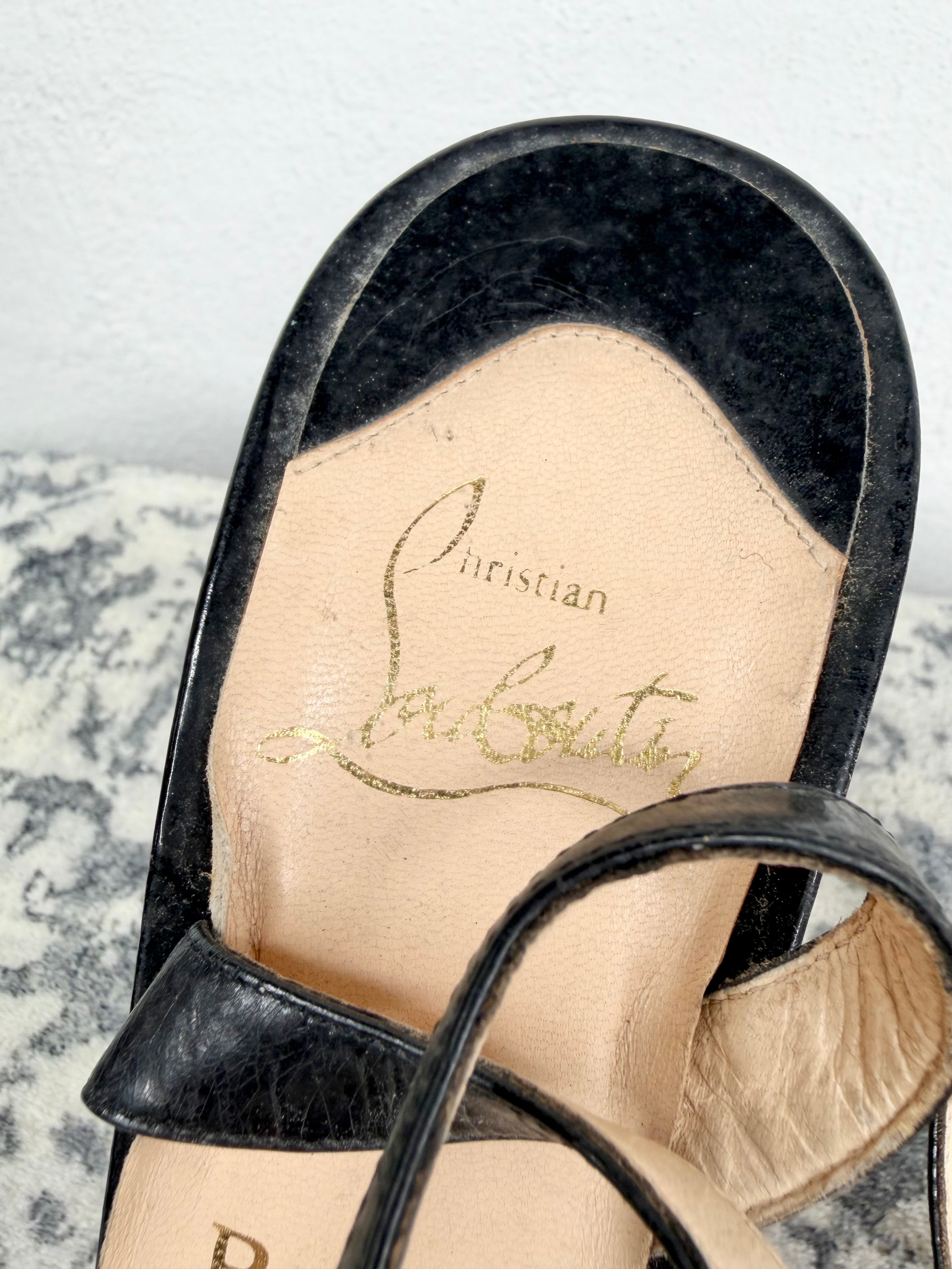Christian Laboutin Classic Black Slingback Pumps - EU41
