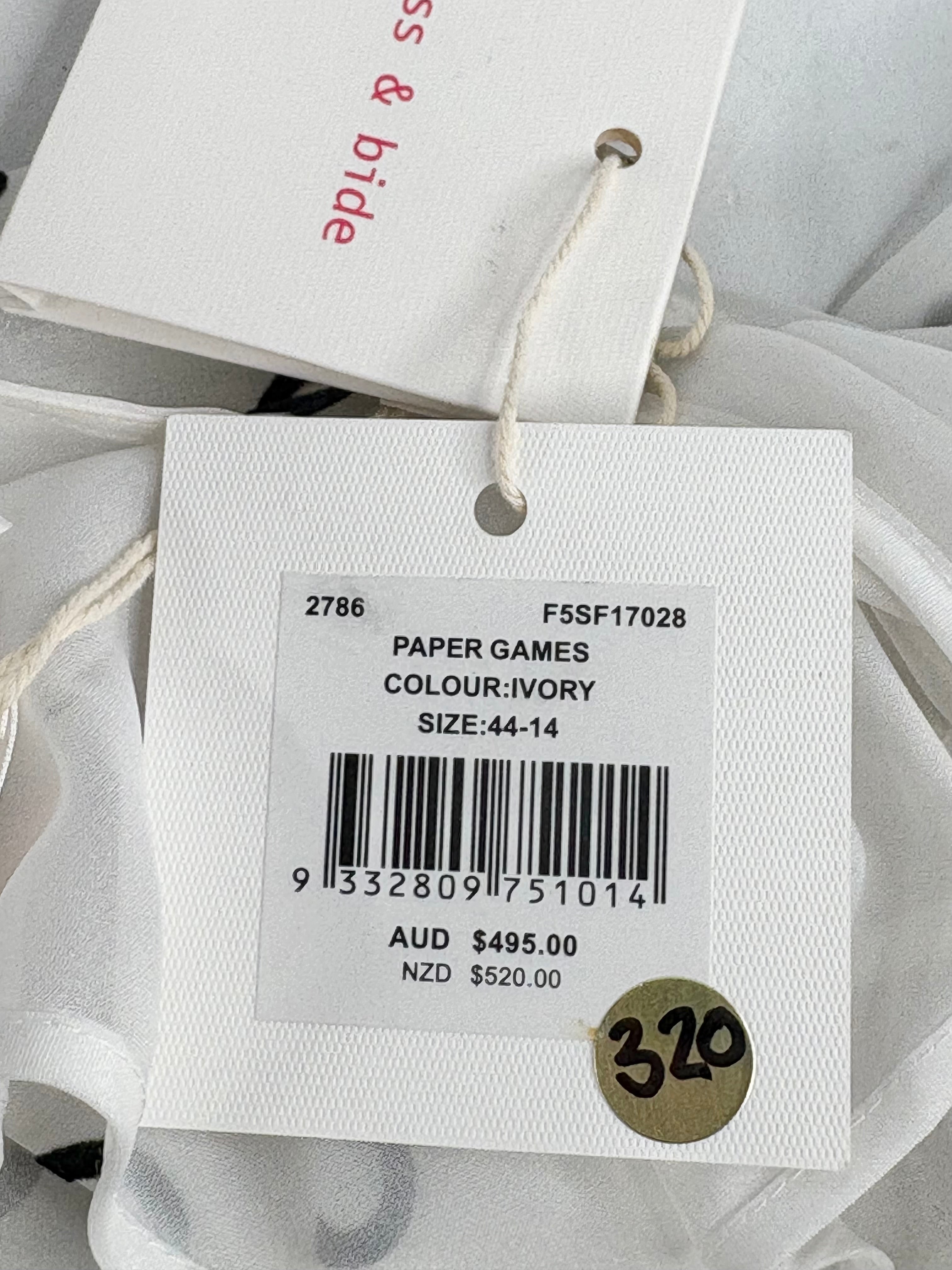 Sass & Bide Sheer Ivory 'Paper Games' Dress - AU14