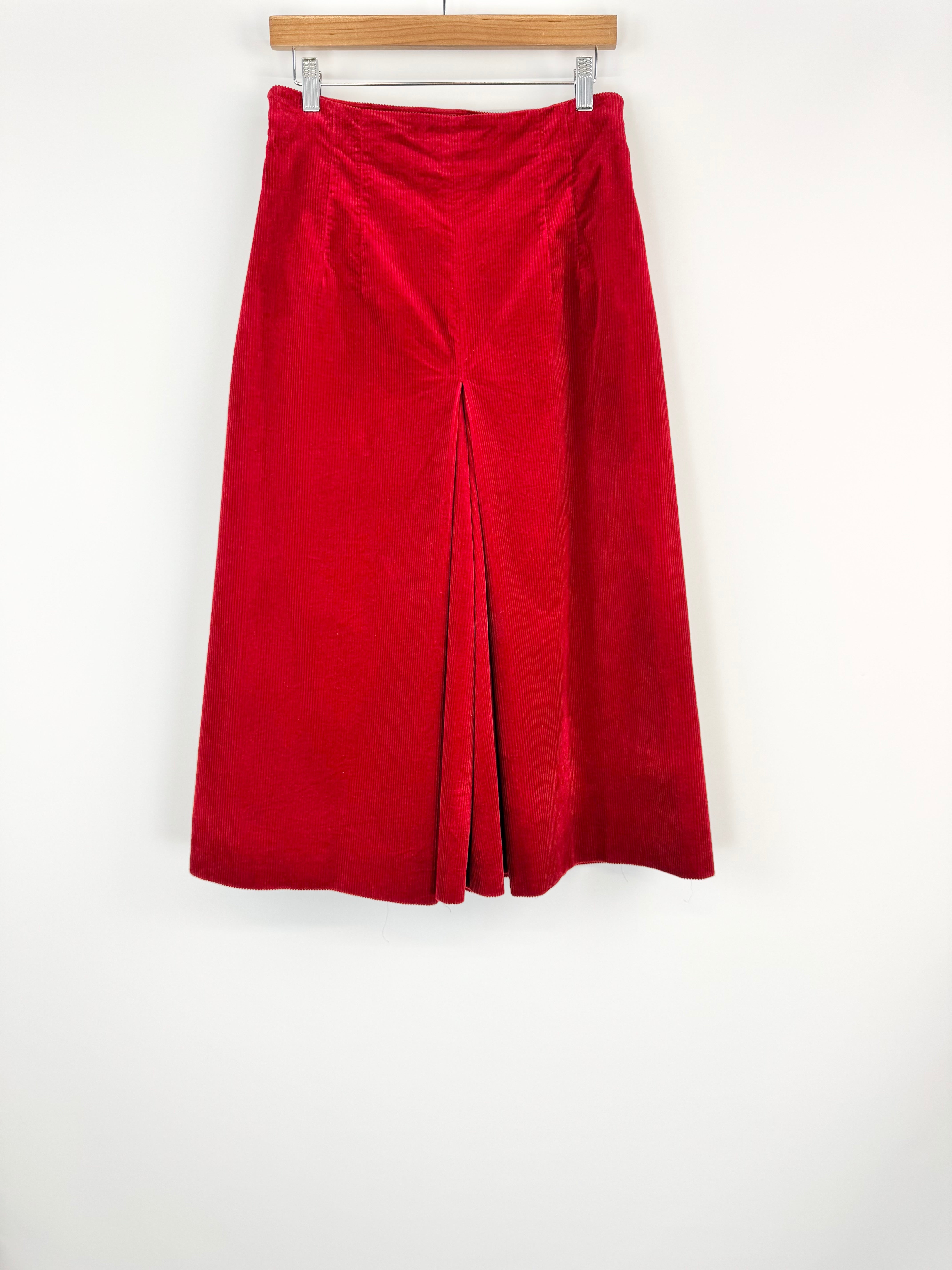 Max Mara Red Corduroy Pleated Culottes - AU10