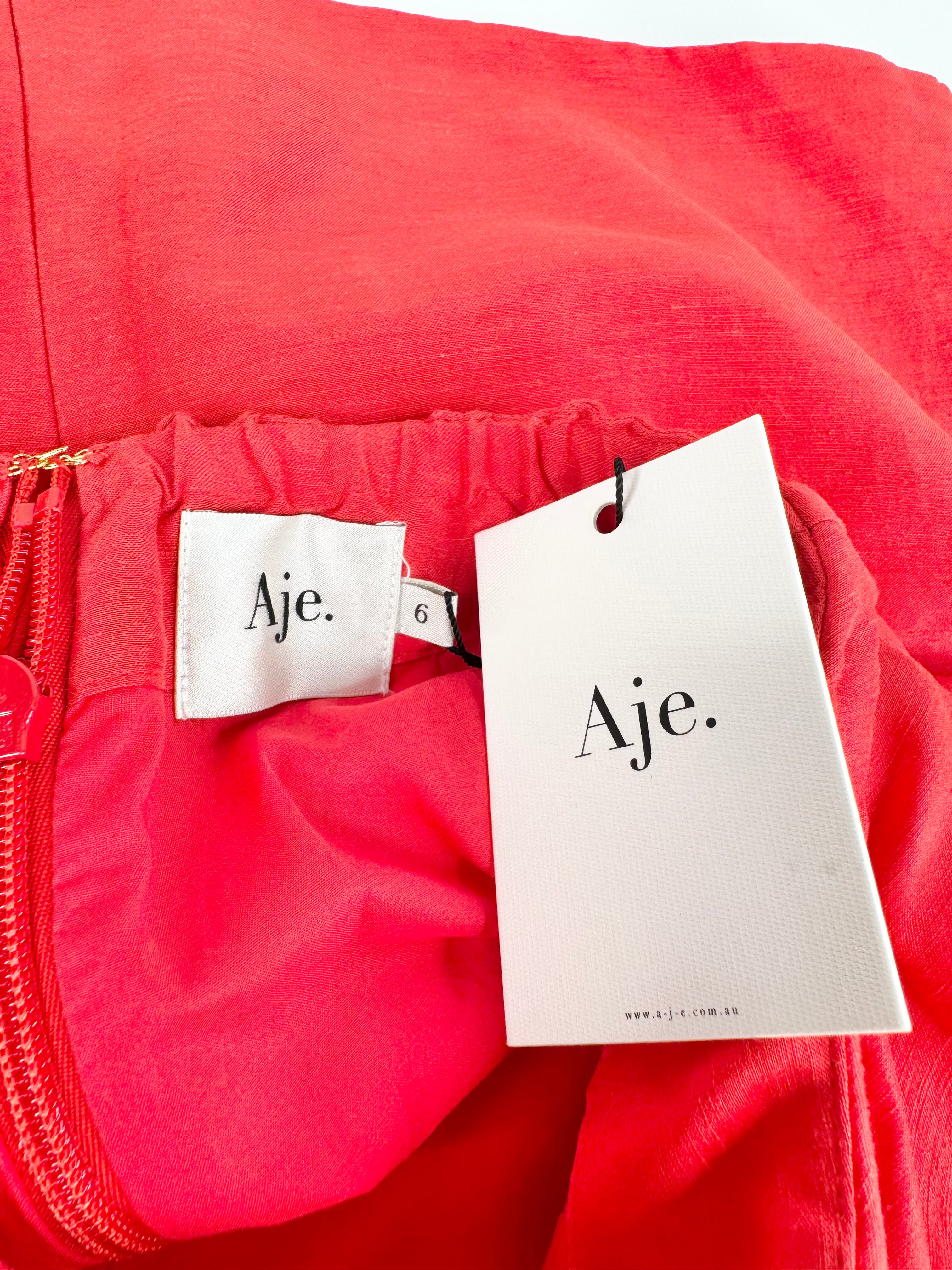 Aje 'Kinship' Bright Red Draped Mini Skirt NWT - AU6