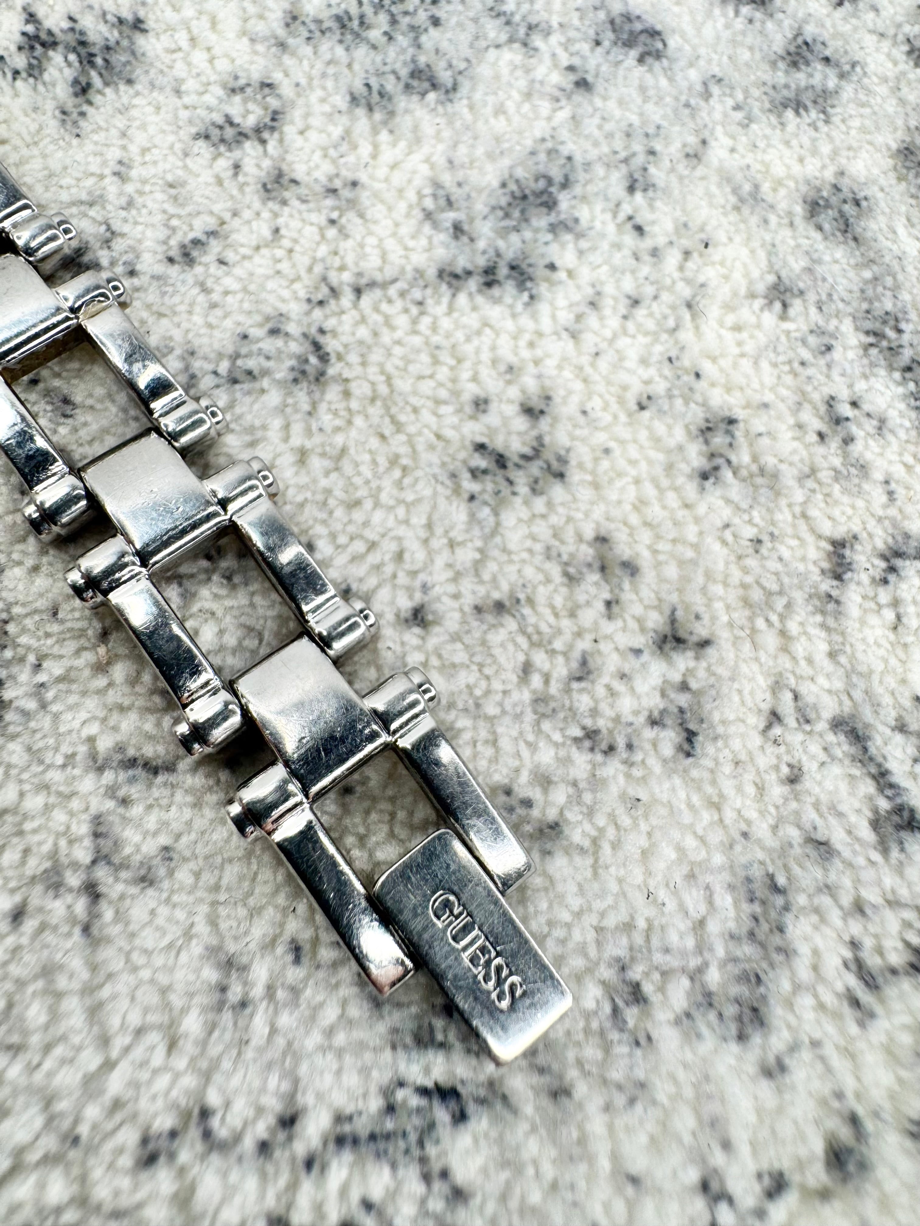 Y2K Guess Silver & Diamonte Embellished Watch