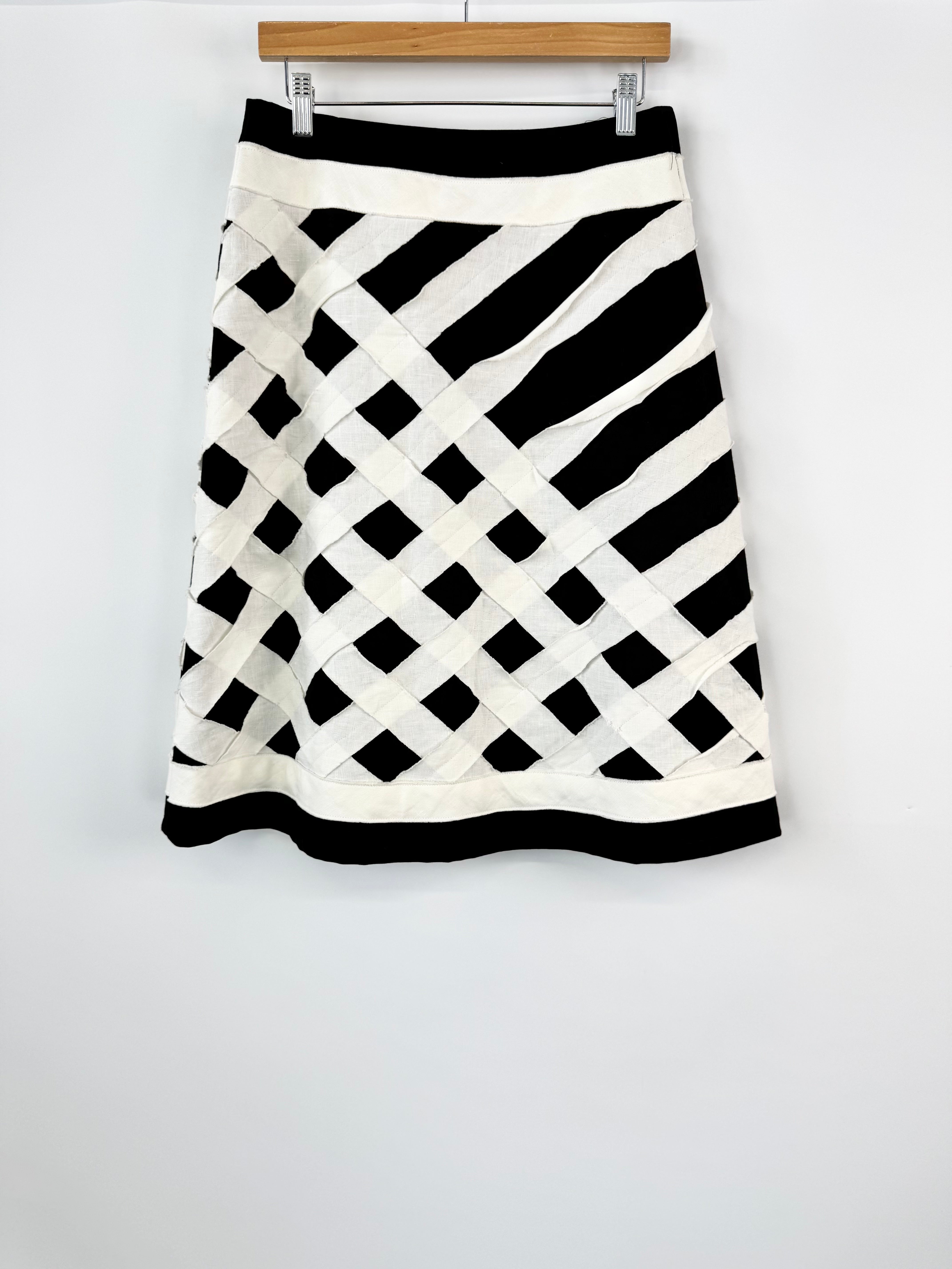 BERSERK BLACK AND WHITE MIDI SKIRT - AU8/10