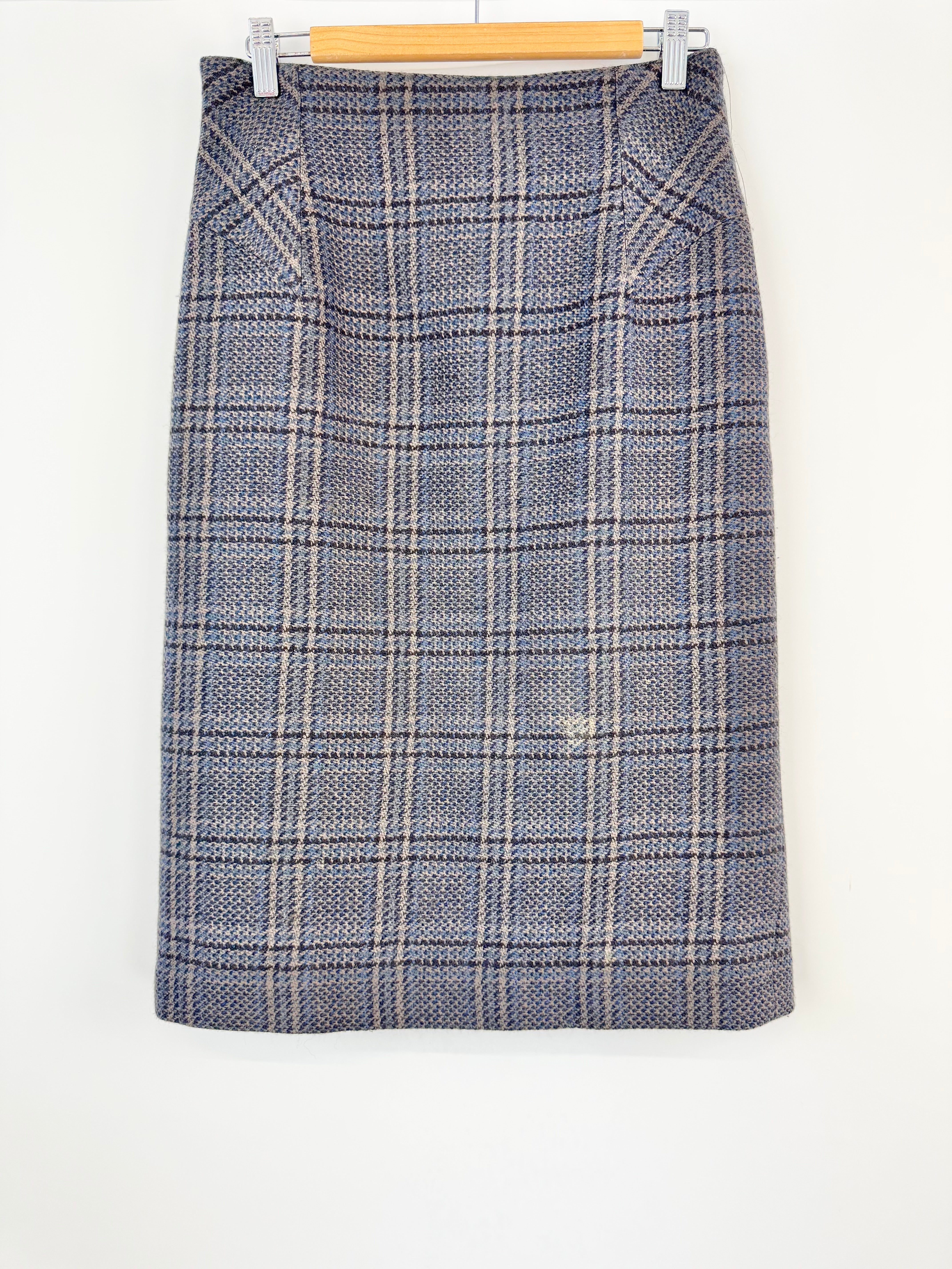 Rodney Clarke Grey Glen Plaid Pencil Skirt - AU12