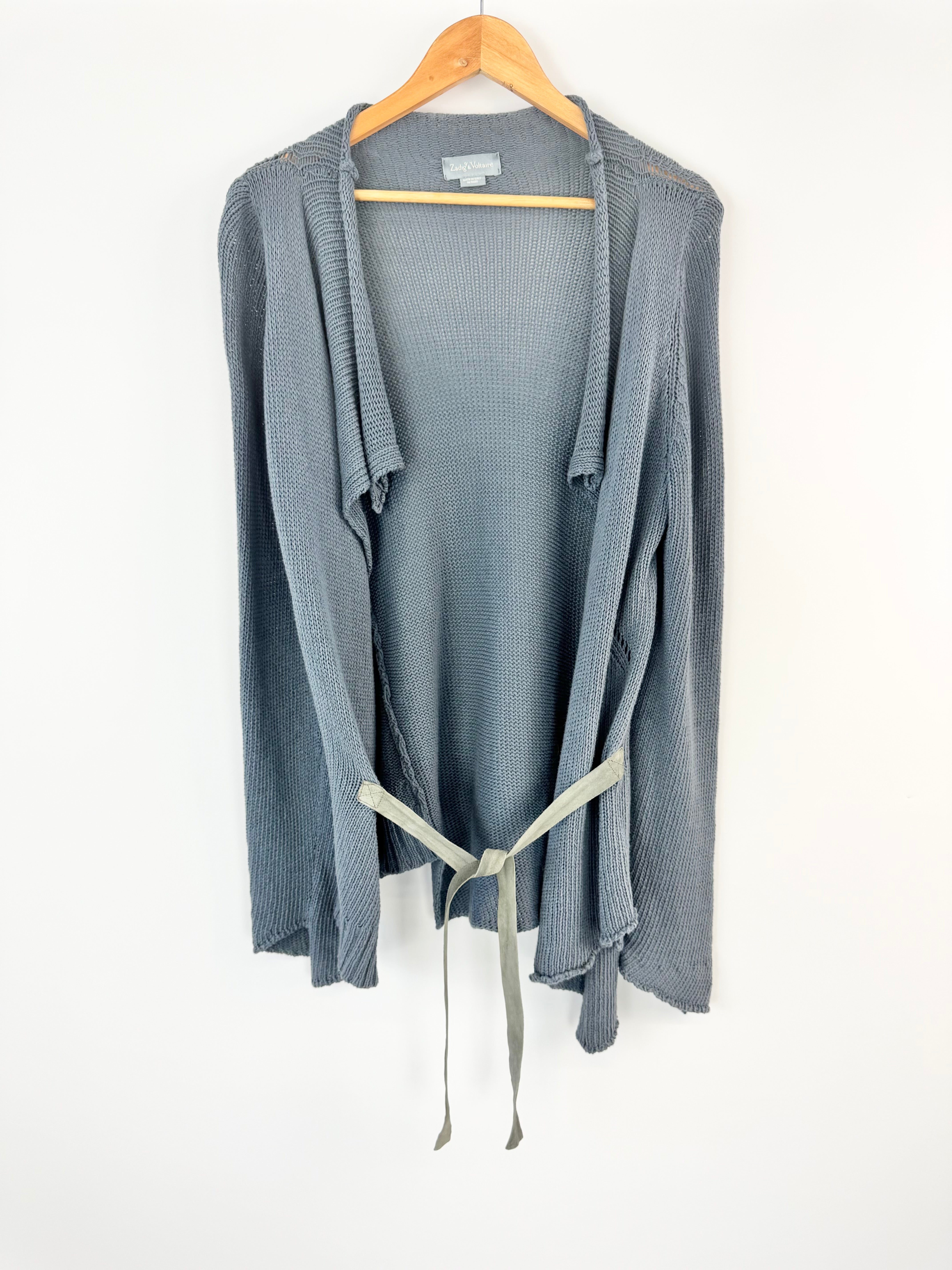 Zadig & Voltaire Stone Blue 'Mina' Cotton Cardigan - AU8/10