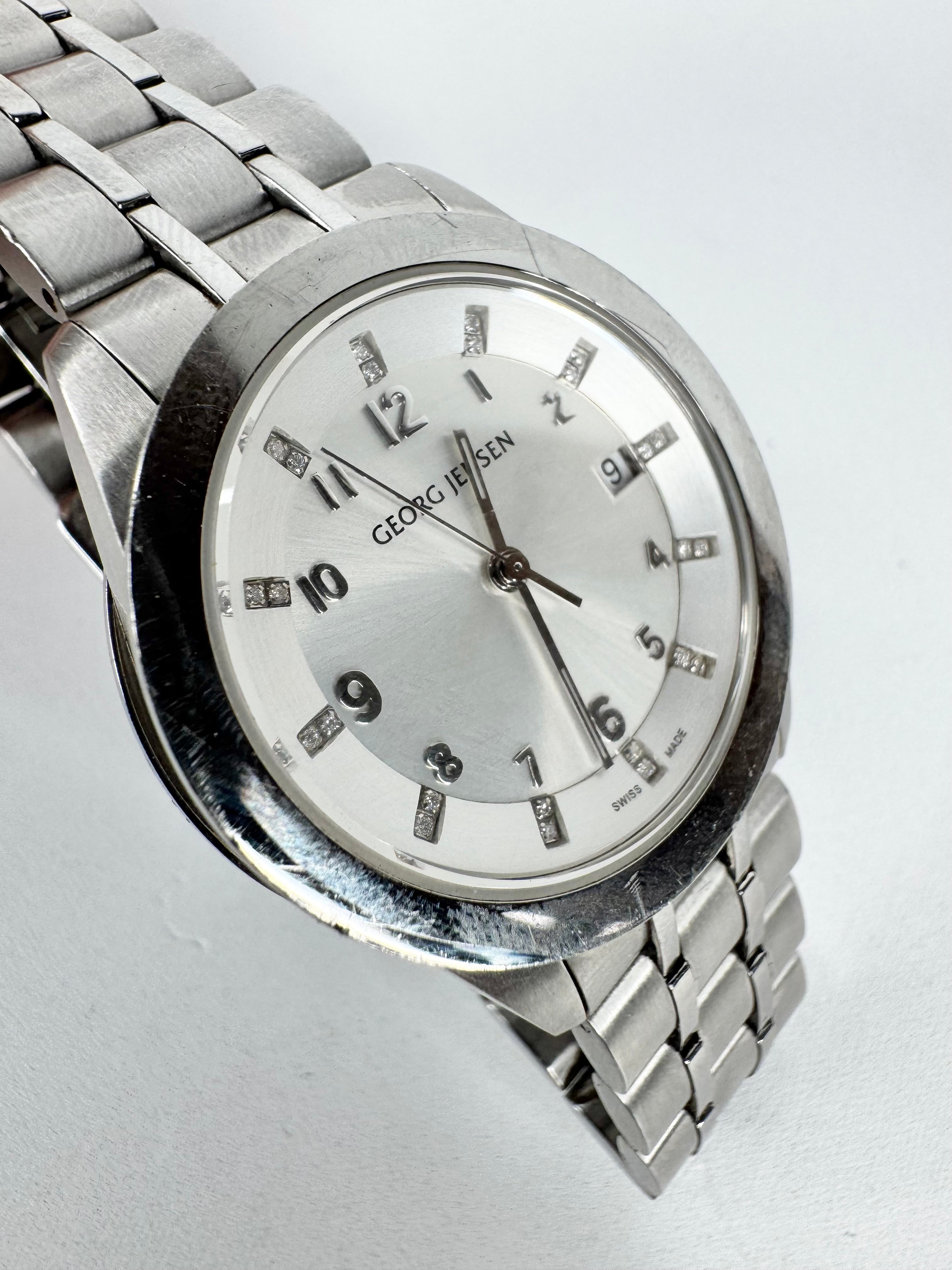 Georg Jensen Design Barth Silver Tone Design Barth Swiss Made Watch