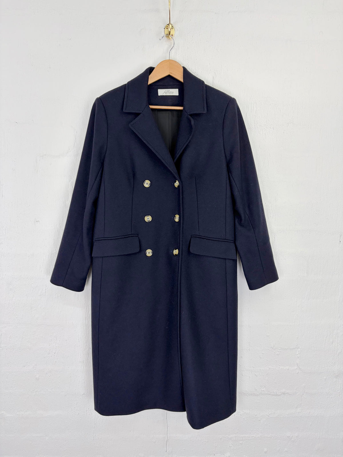 Allora Deep Blue Wool & Cashmere Blend Trench Coat - AU12