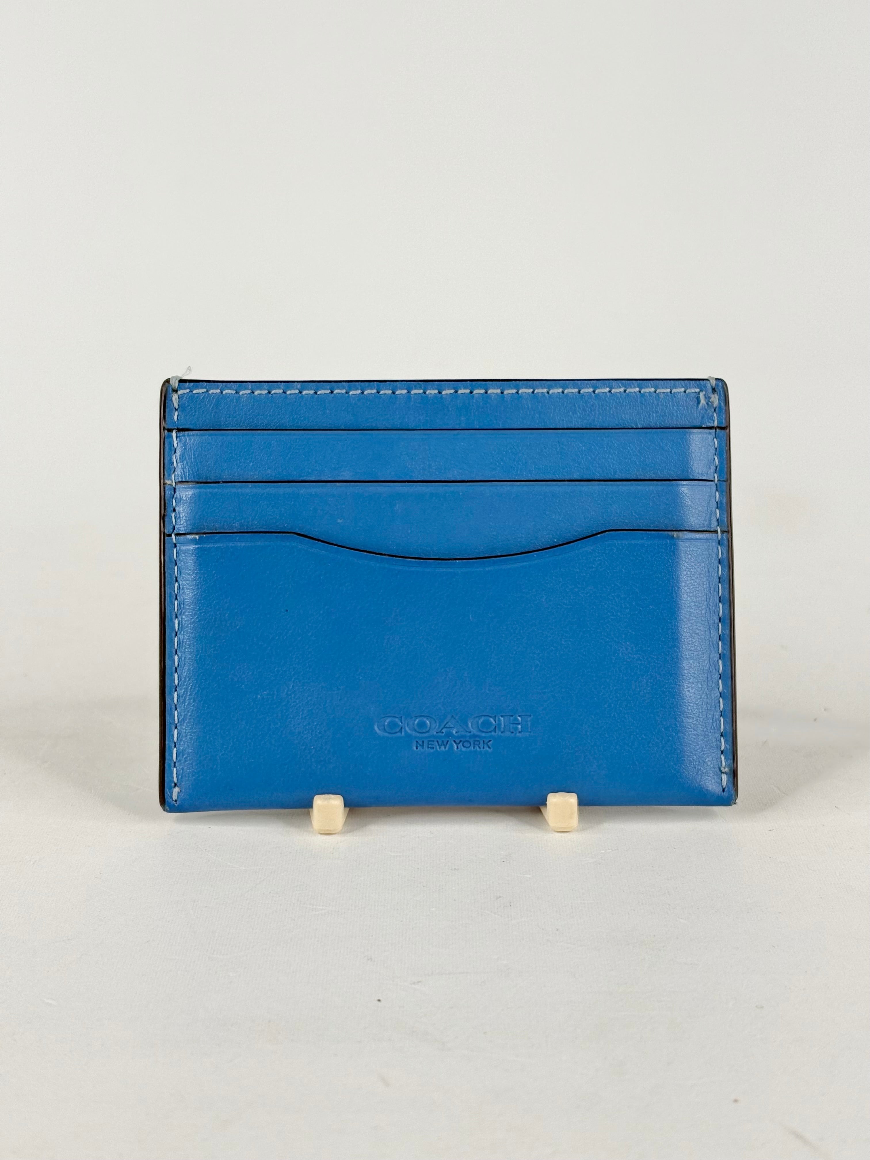 Coach Racer-Blue Leather Slim Card Case