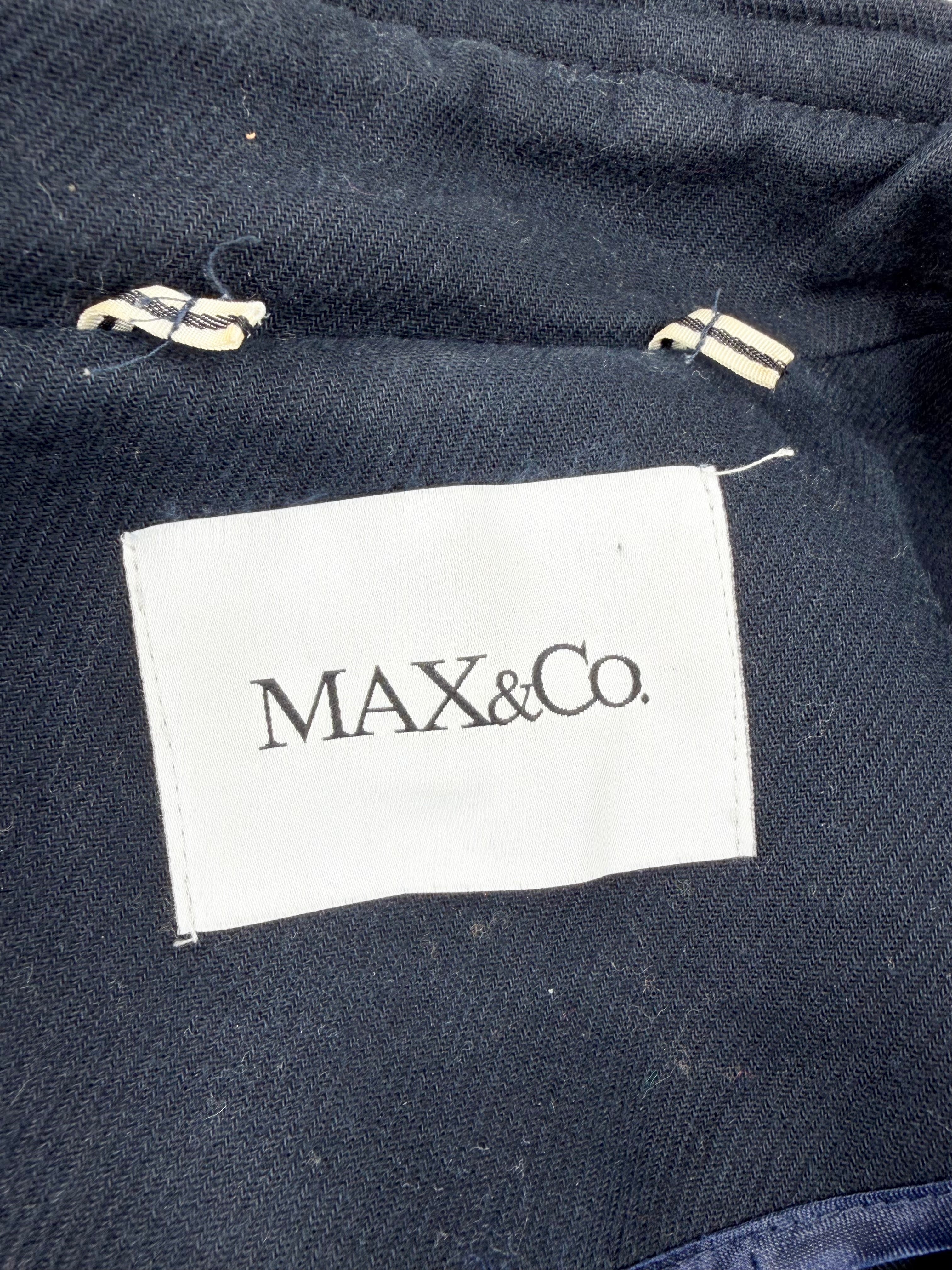 Max & Co Navy Cotton Twill Coat - AU10