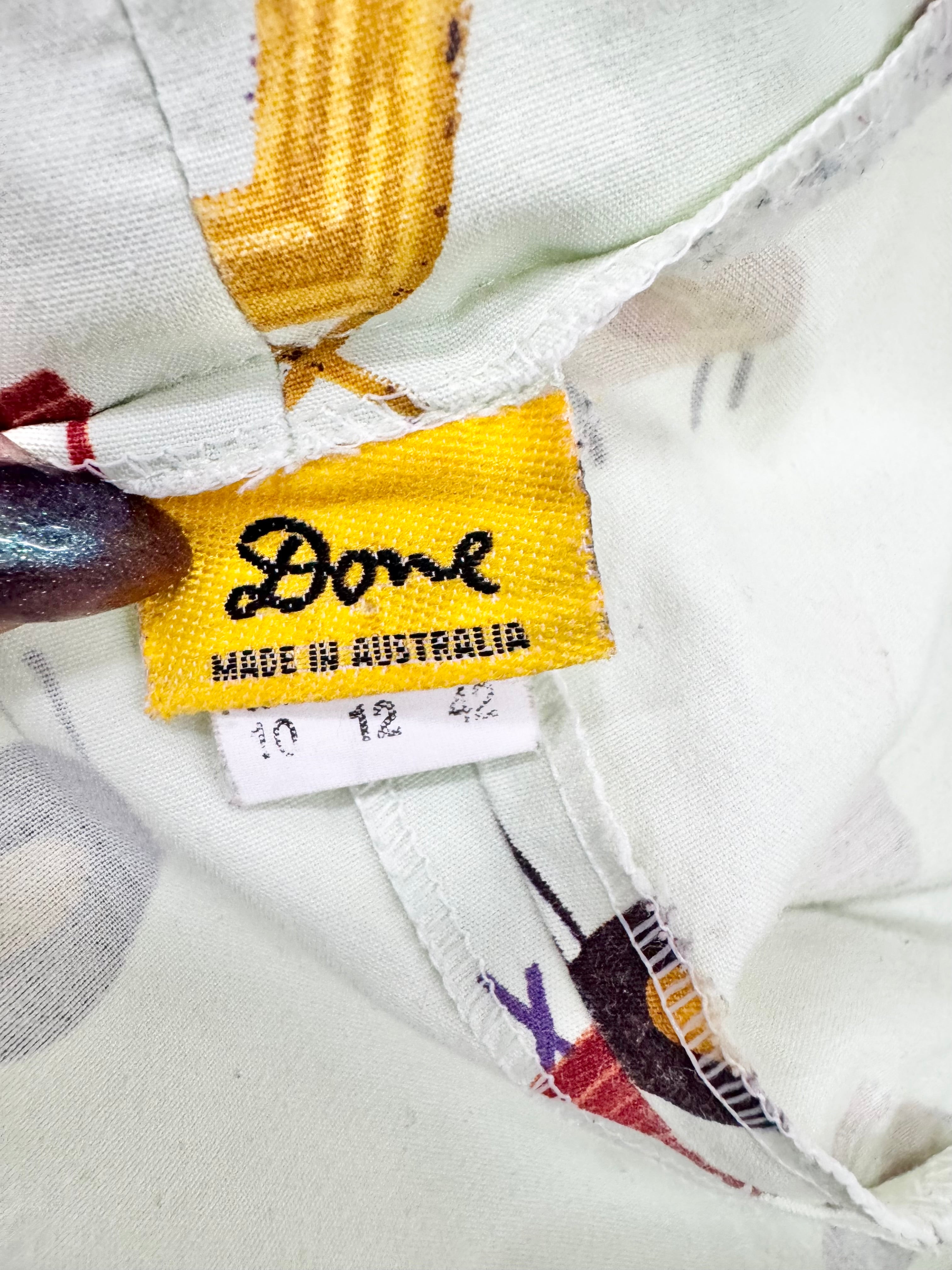 Vintage Done Ken Done Soft Yellow Chair Patterned Trousers - AU12