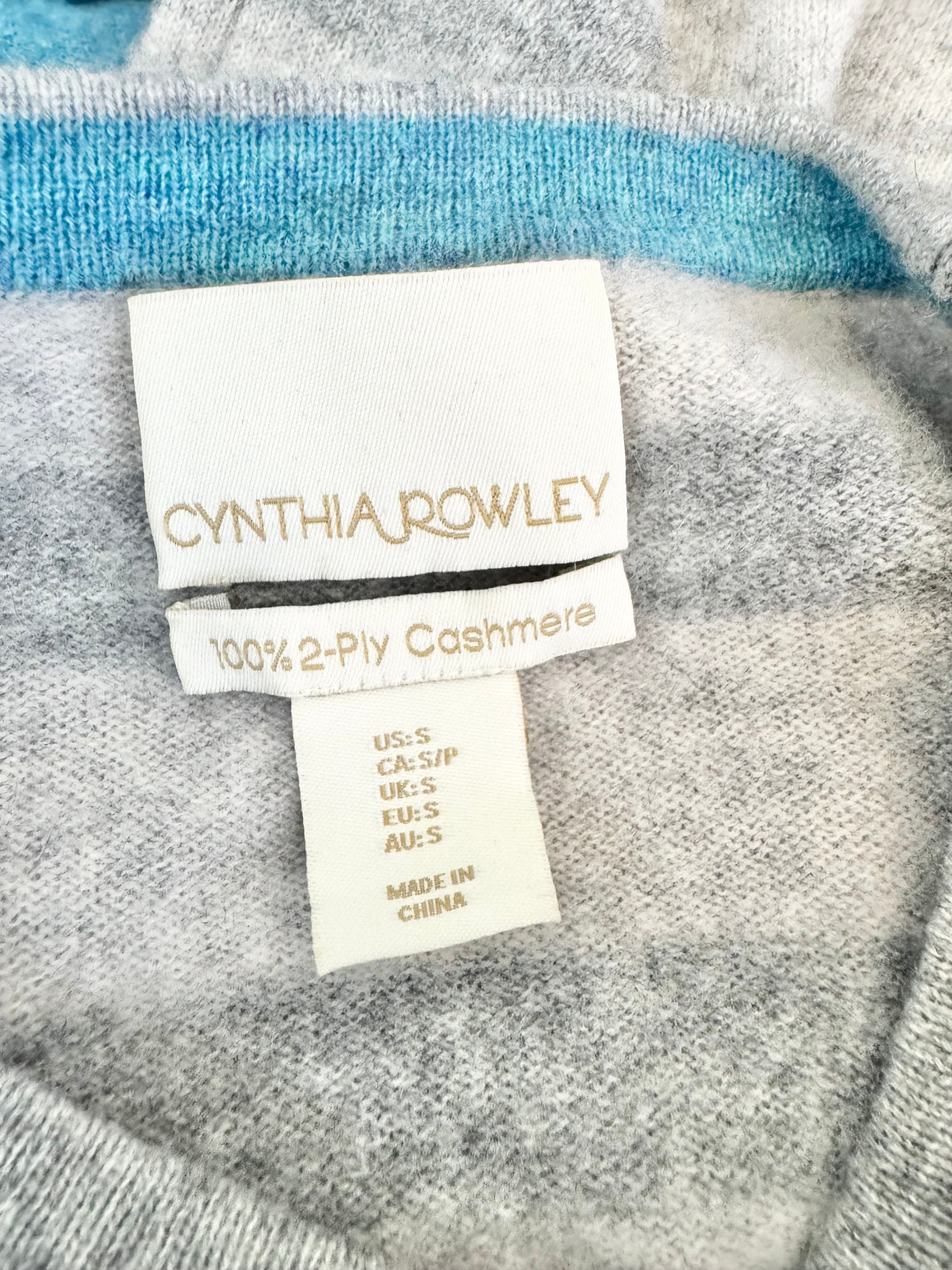 Cynthia Rowley Grey Striped Cashmere Jumper - AU8