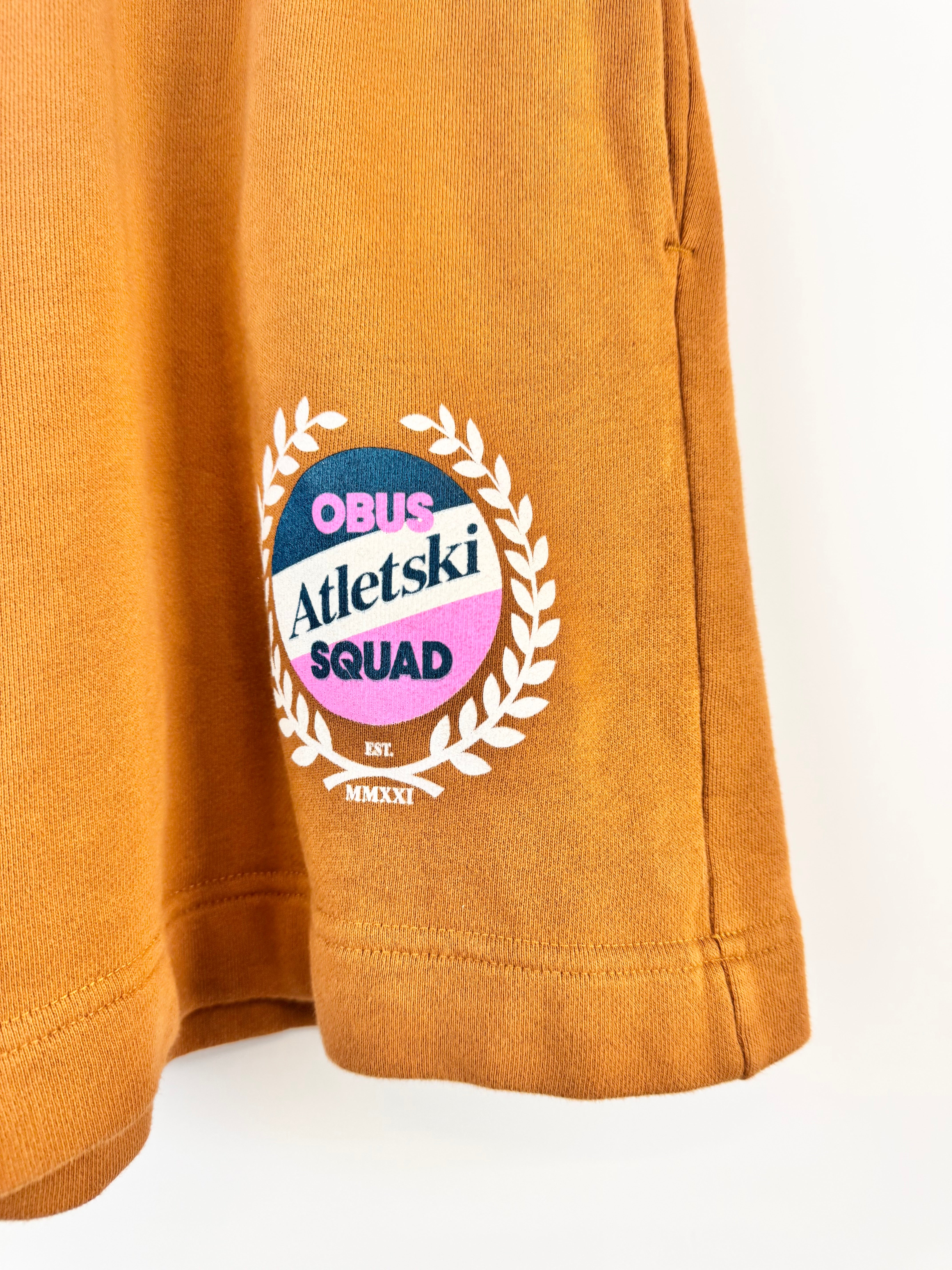 Obus Burnt Orange 'Athletski Squad' Jersey Shorts - AU6
