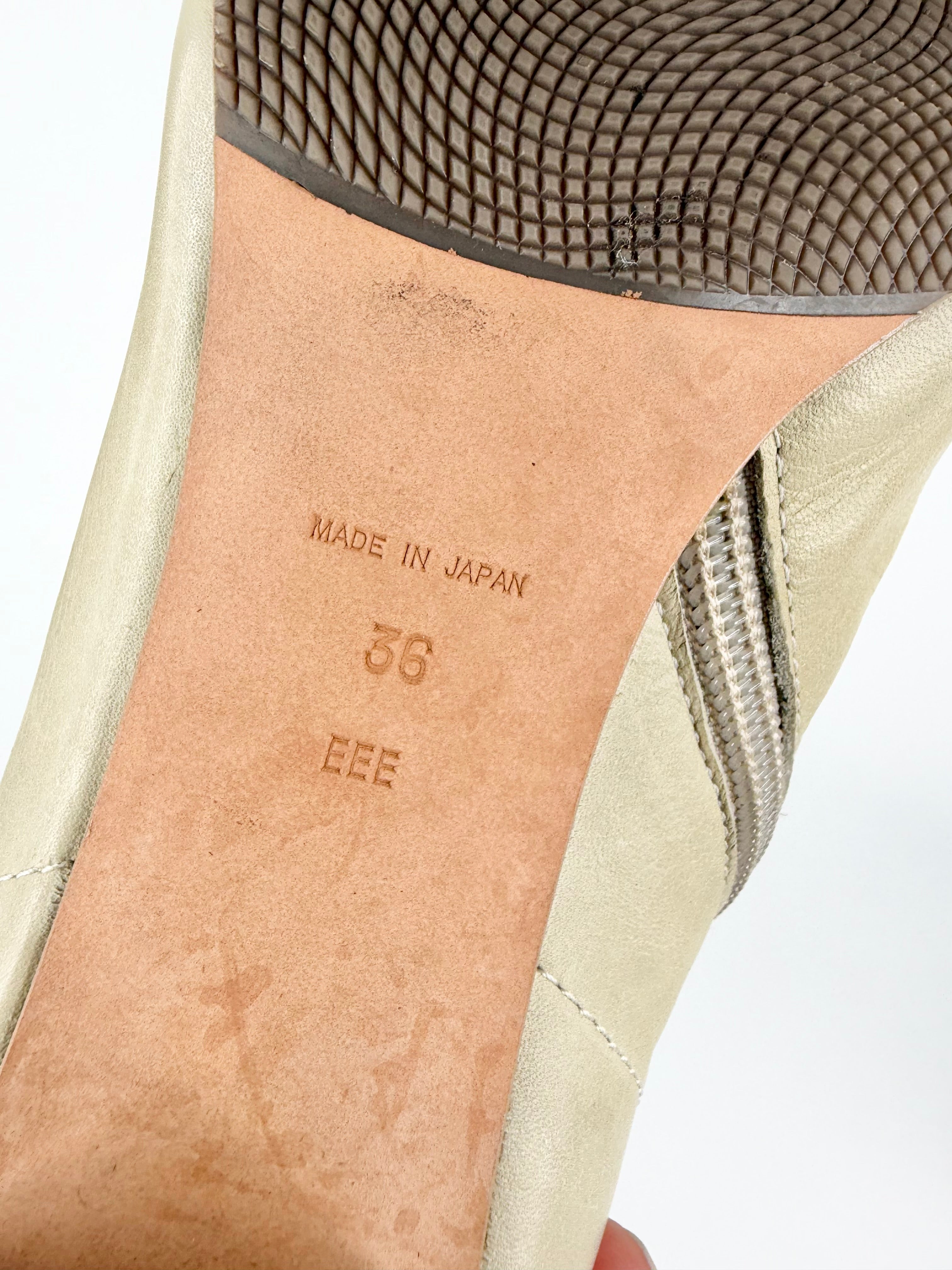 Sakias Cement Leather Ankle Boots - EU36