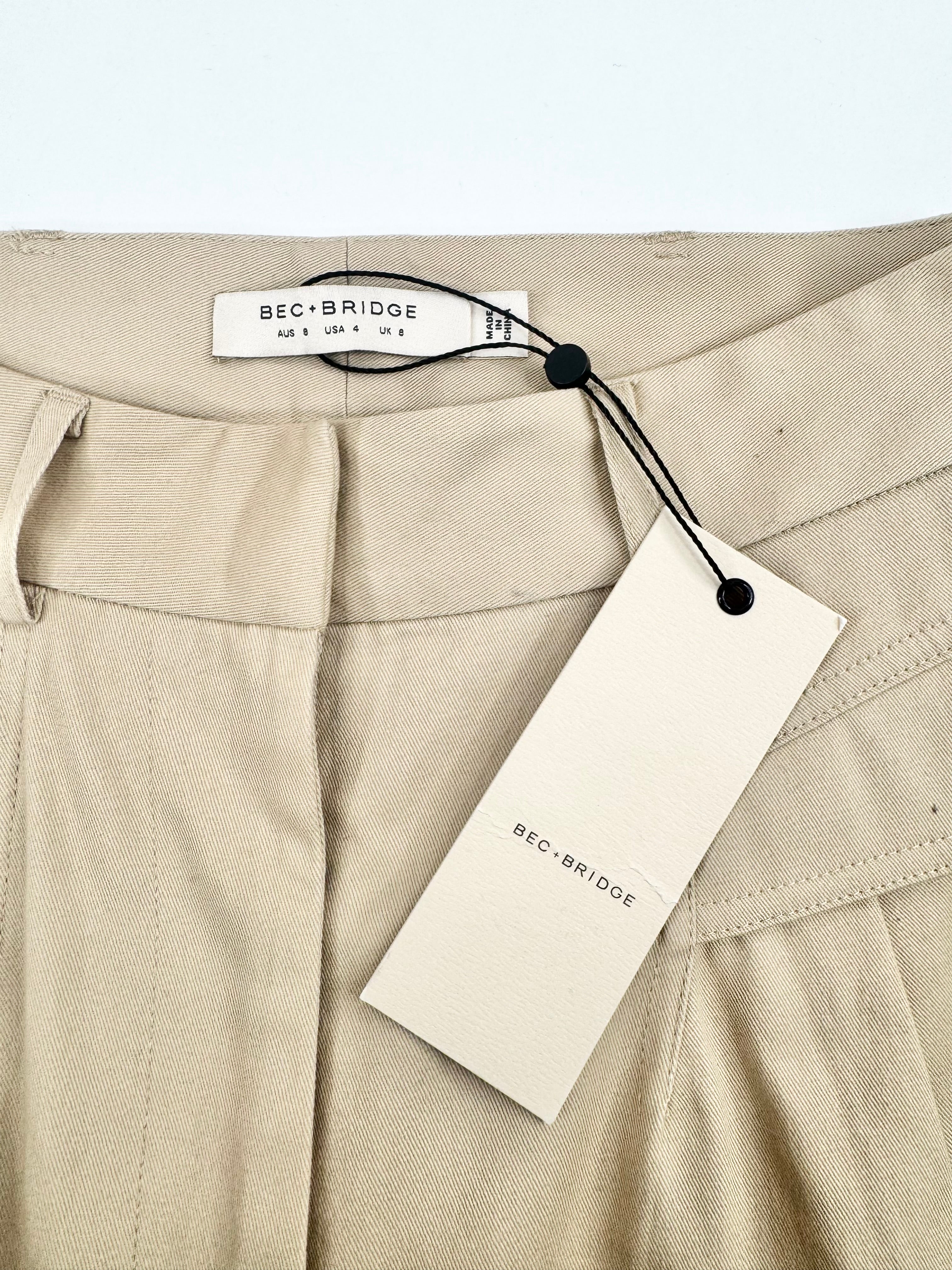Bec + Bridge 'Talia' Beige Wide-Leg Pants NWT - AU8