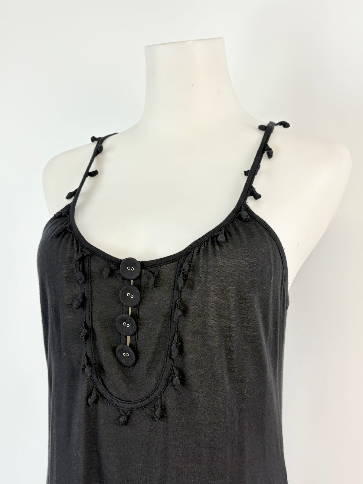 See By Chloé Black Button-Detail Camisole - AU10